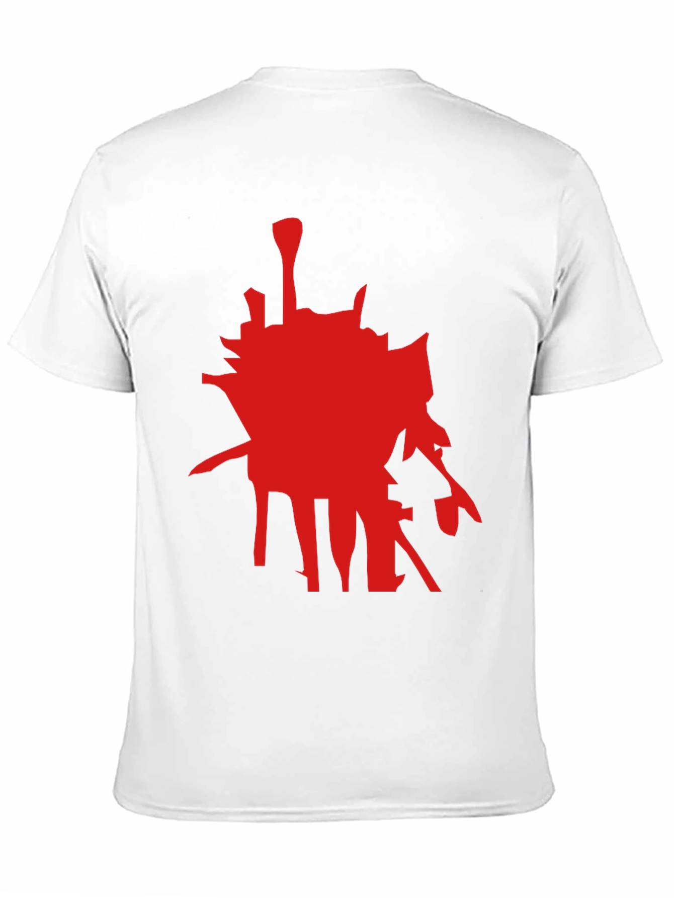 Abstract Red Graphic Black T-Shirt