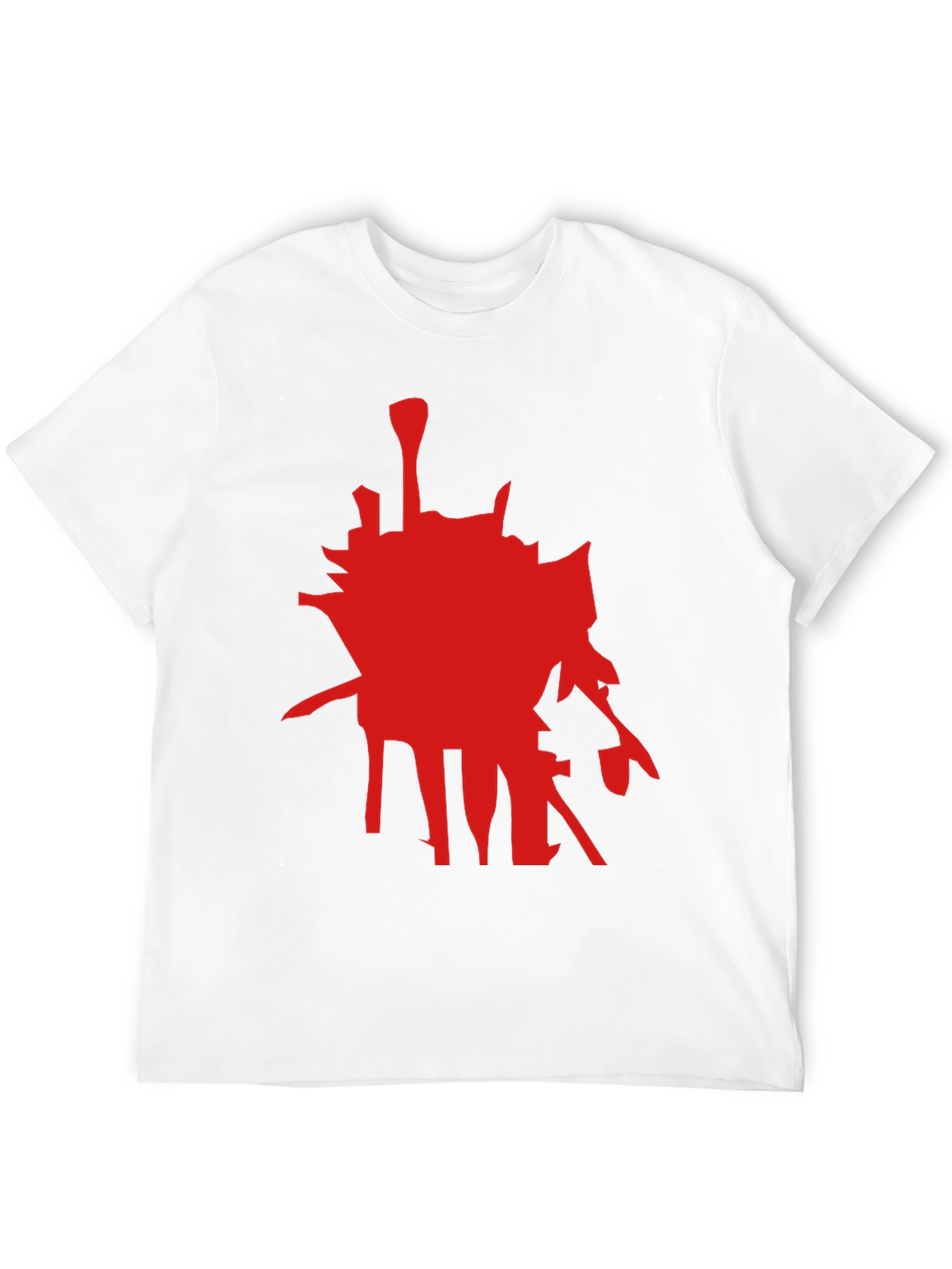 Abstract Red Graphic Black T-Shirt