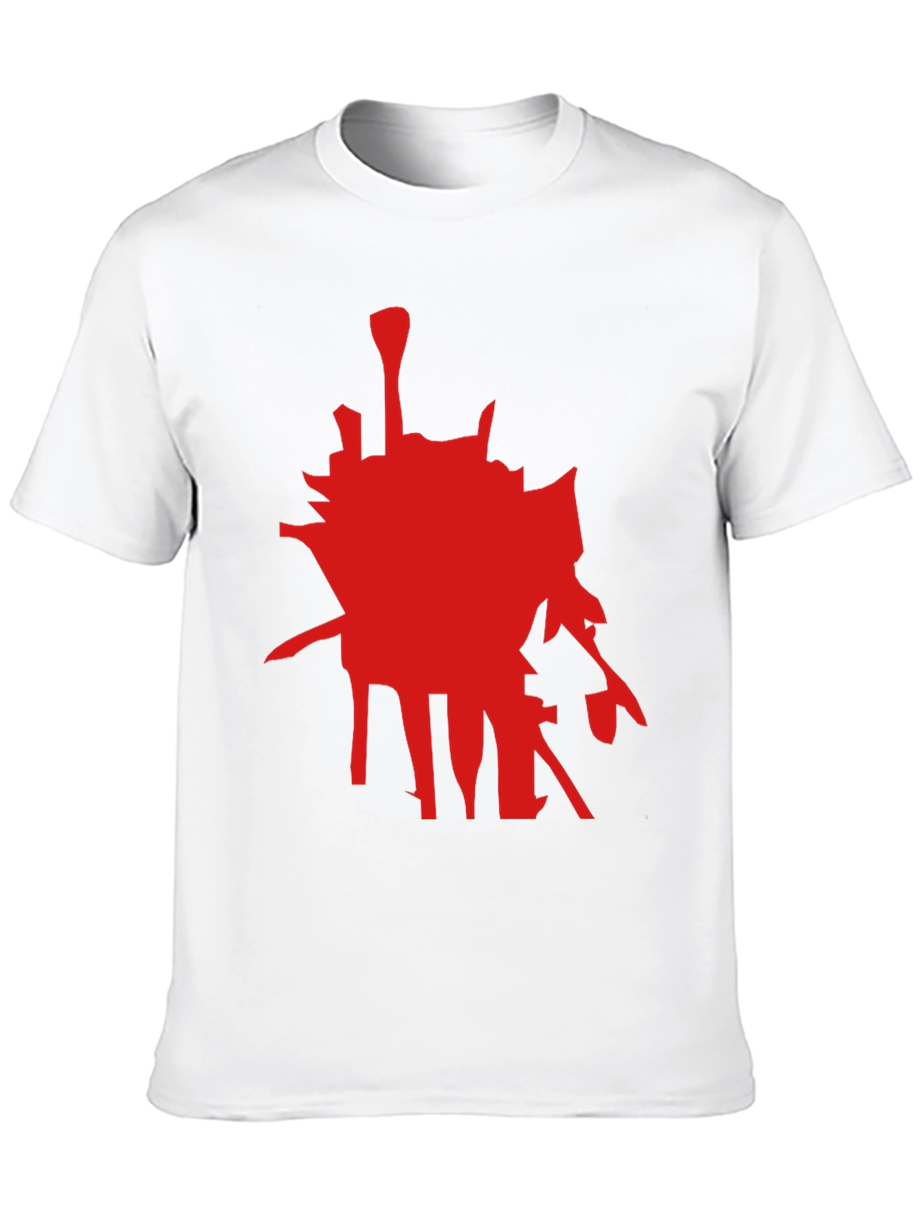Abstract Red Graphic Black T-Shirt