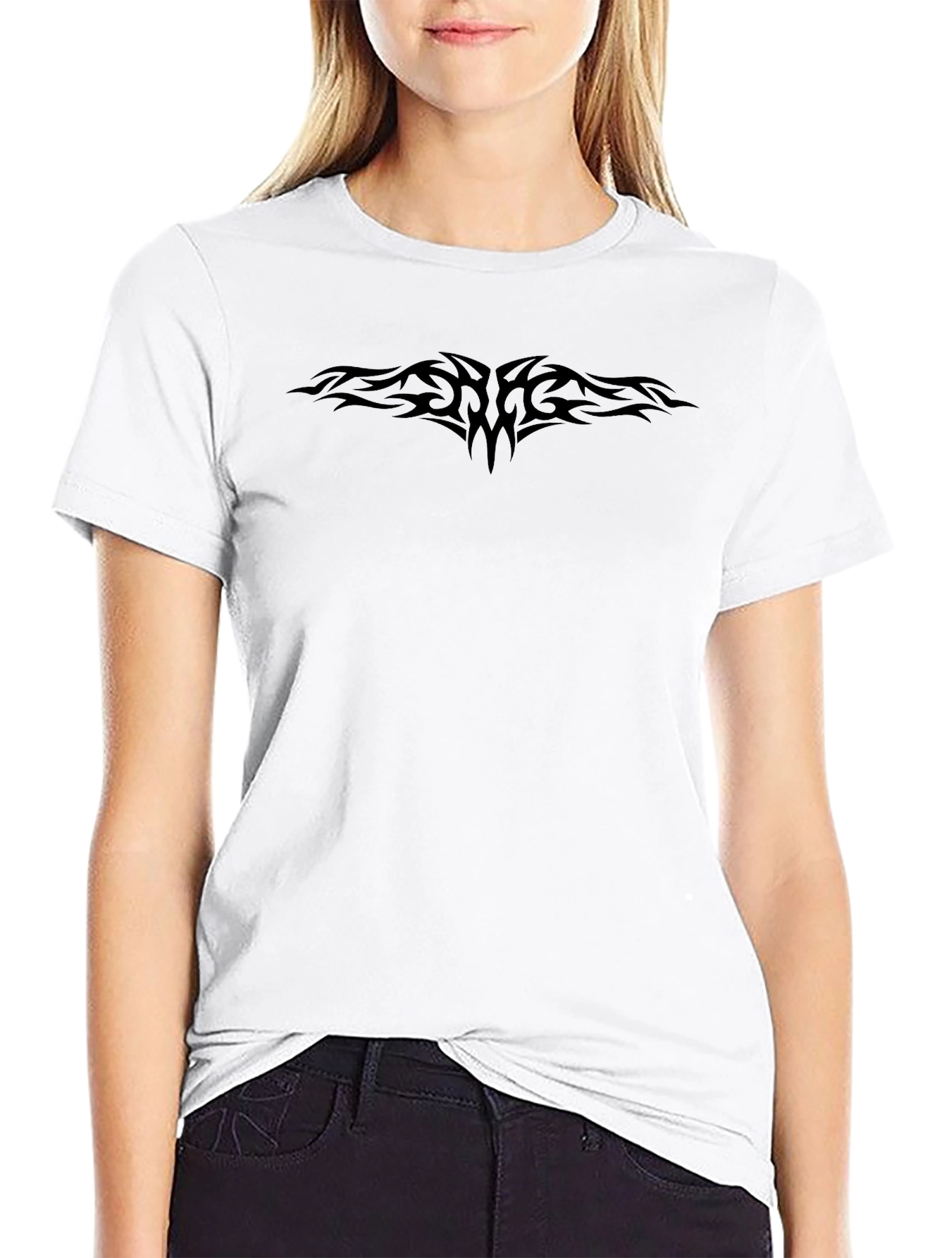 Mens Black Graphic Tee - Tribal Design
