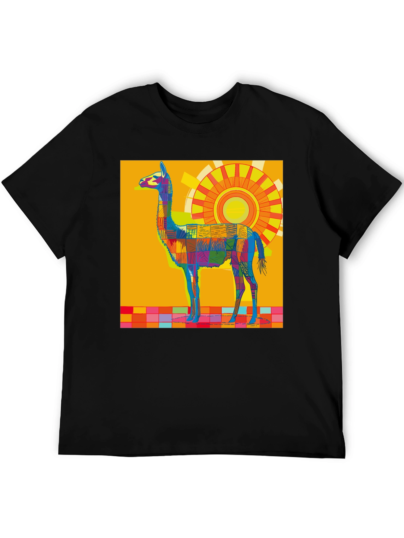 Vibrant Llama Graphic Tee - Bold Artistic Style