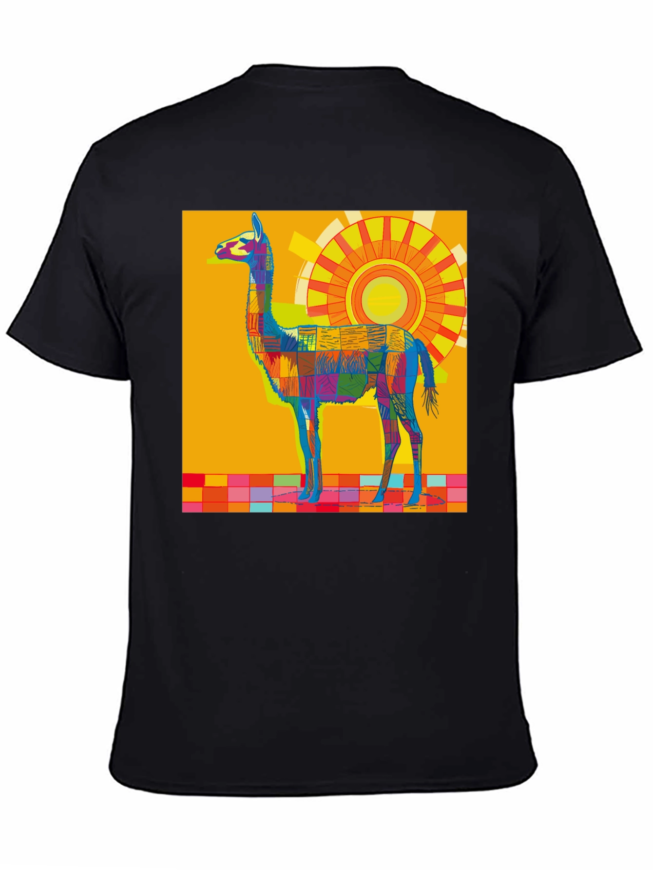 Vibrant Llama Graphic Tee - Bold Artistic Style
