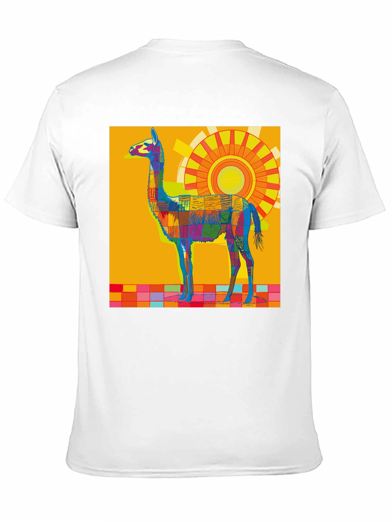 Vibrant Llama Graphic Tee - Bold Artistic Style