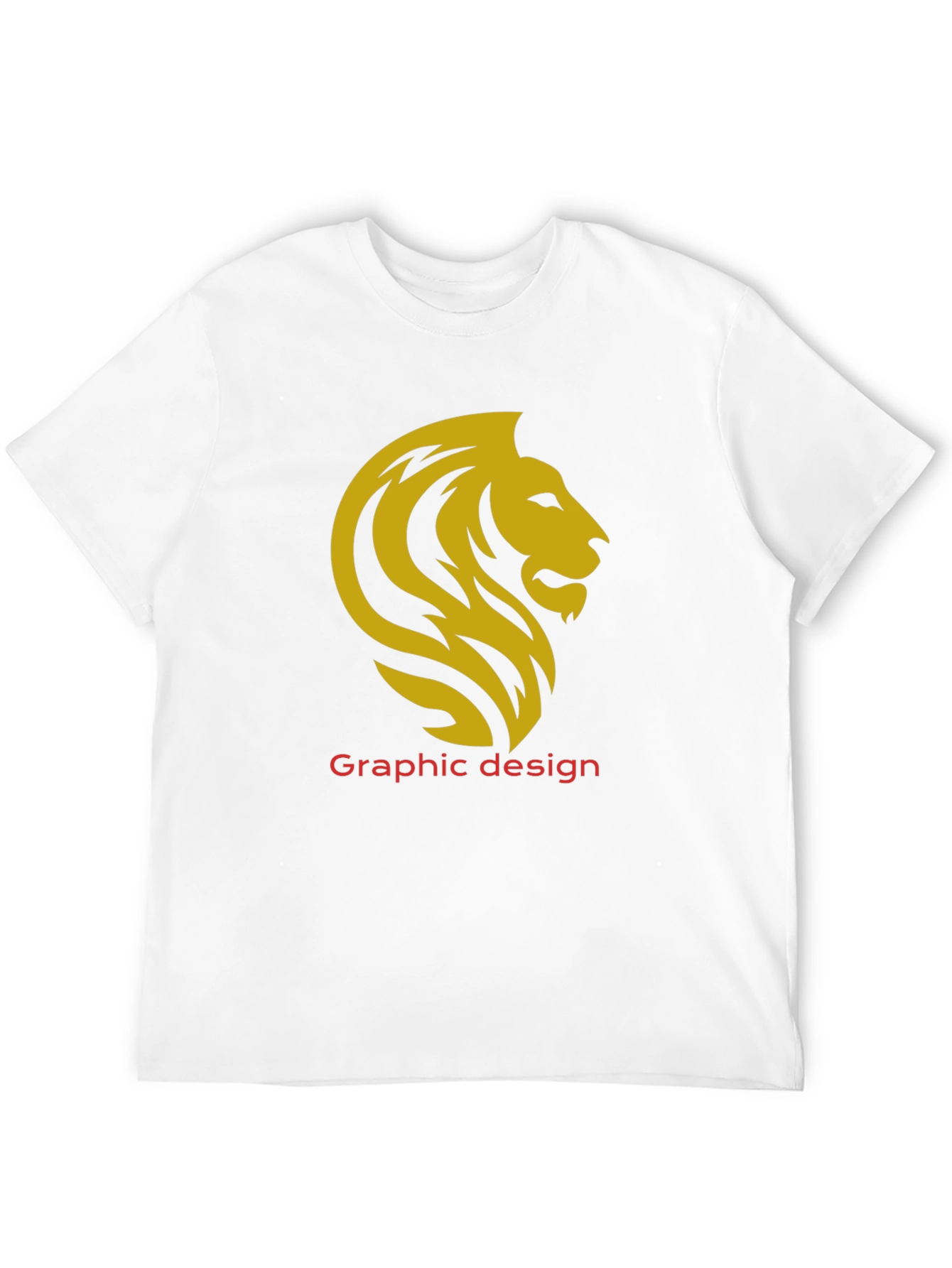 Lion Graphic Tee - Black Cotton Casual T-Shirt