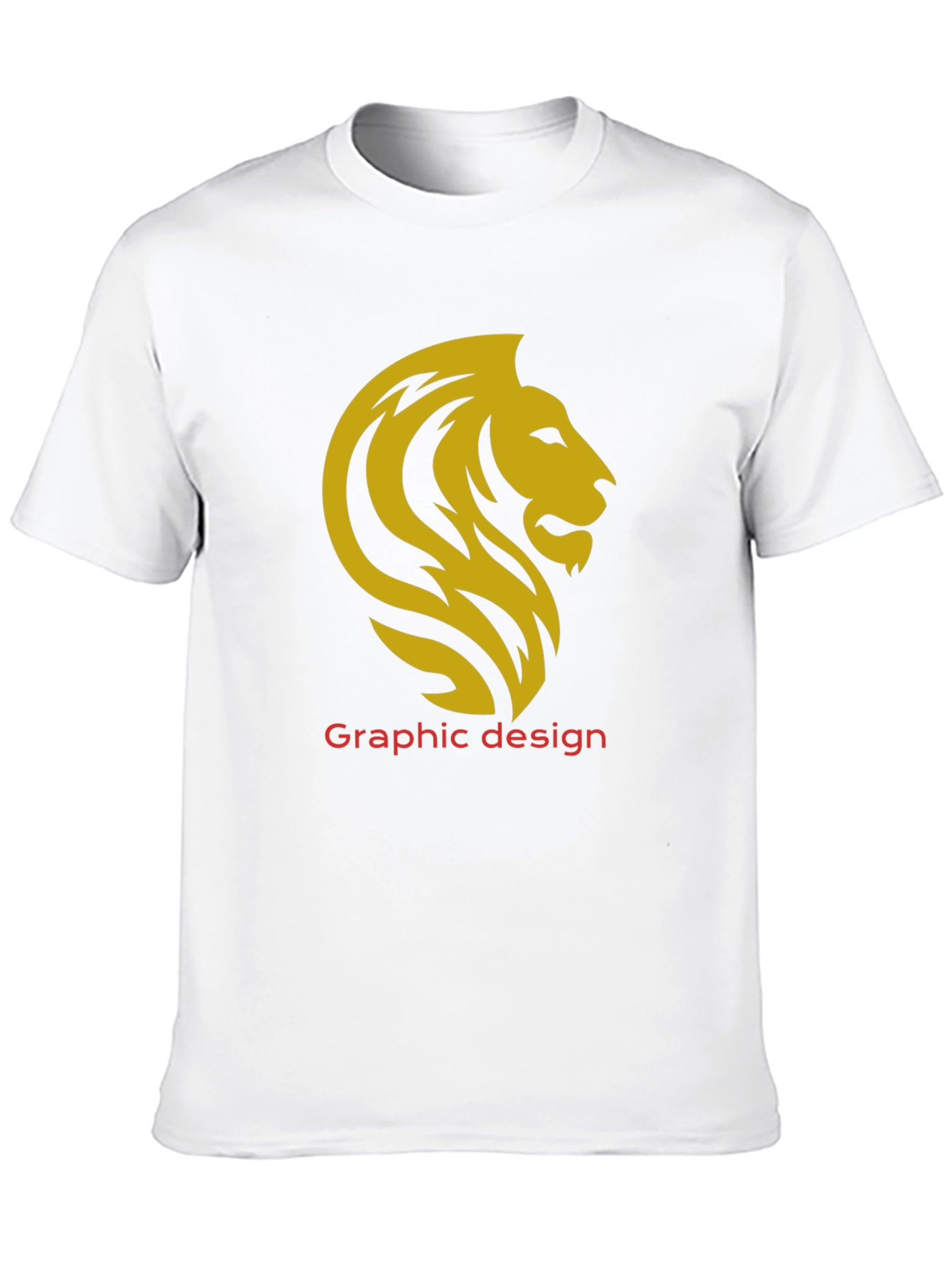 Lion Graphic Tee - Black Cotton Casual T-Shirt