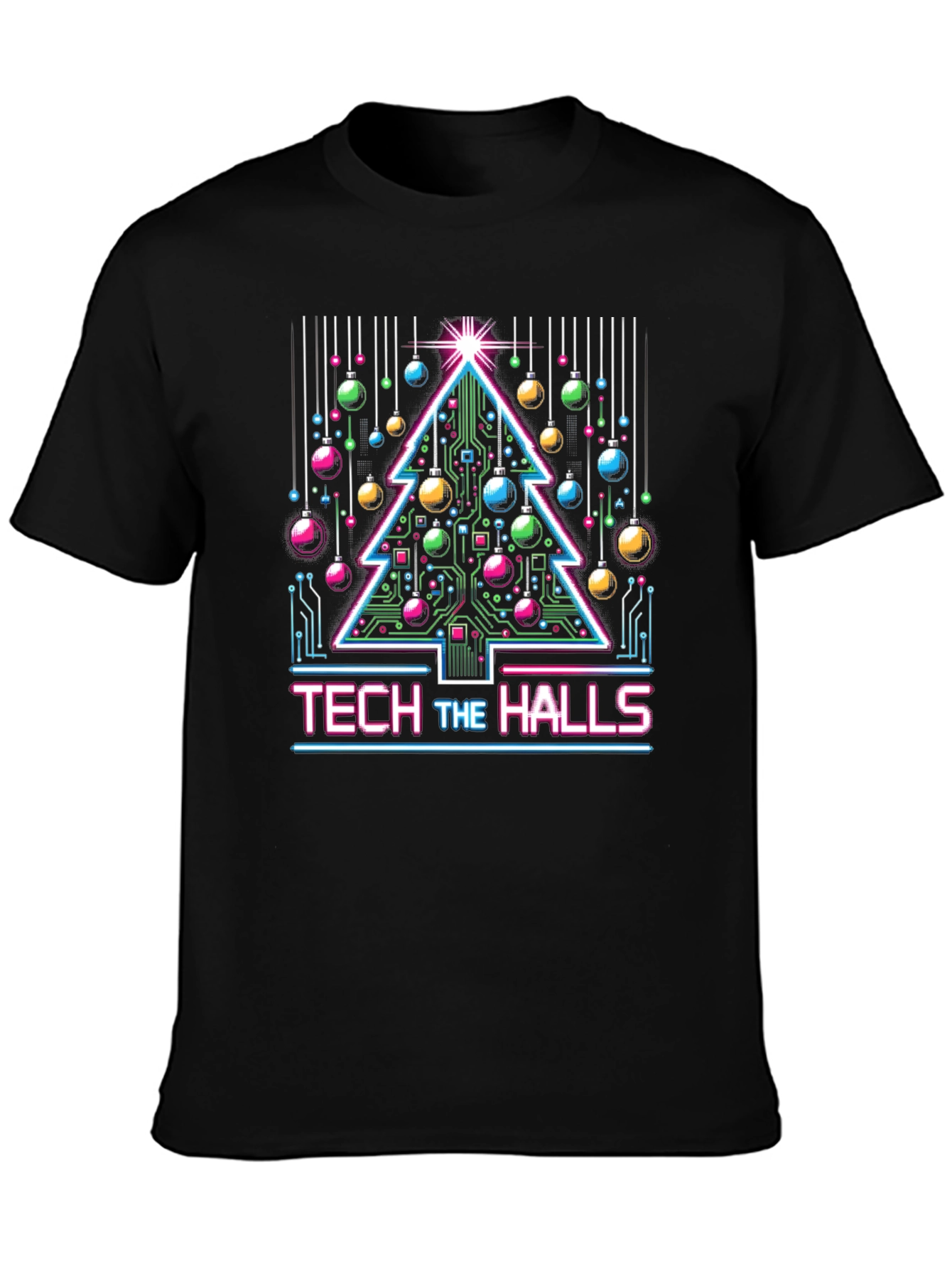 Tech the Halls Christmas T-Shirt - Circuit Board Tree