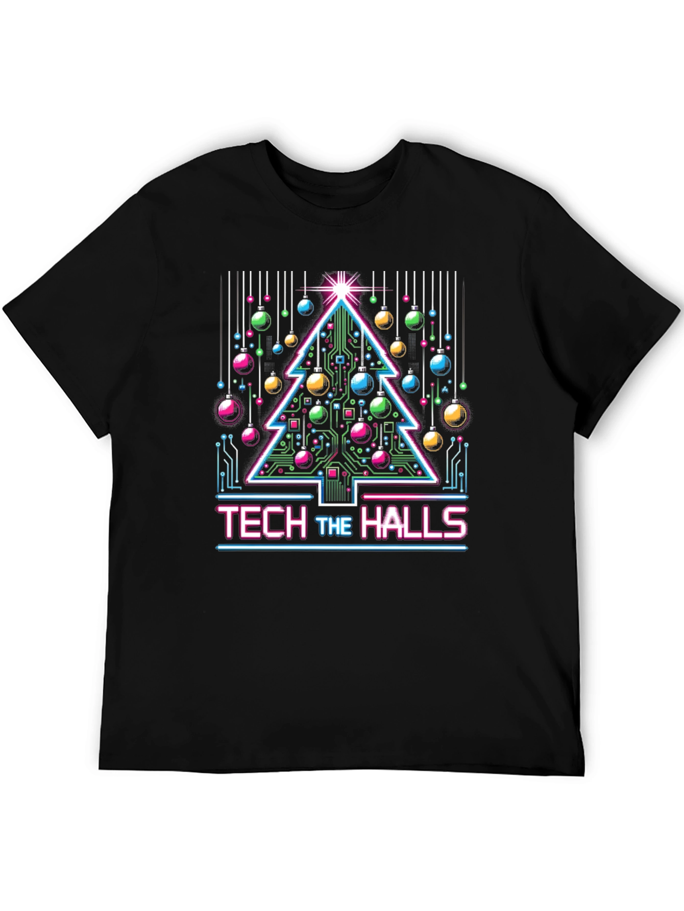 Tech the Halls Christmas T-Shirt - Circuit Board Tree