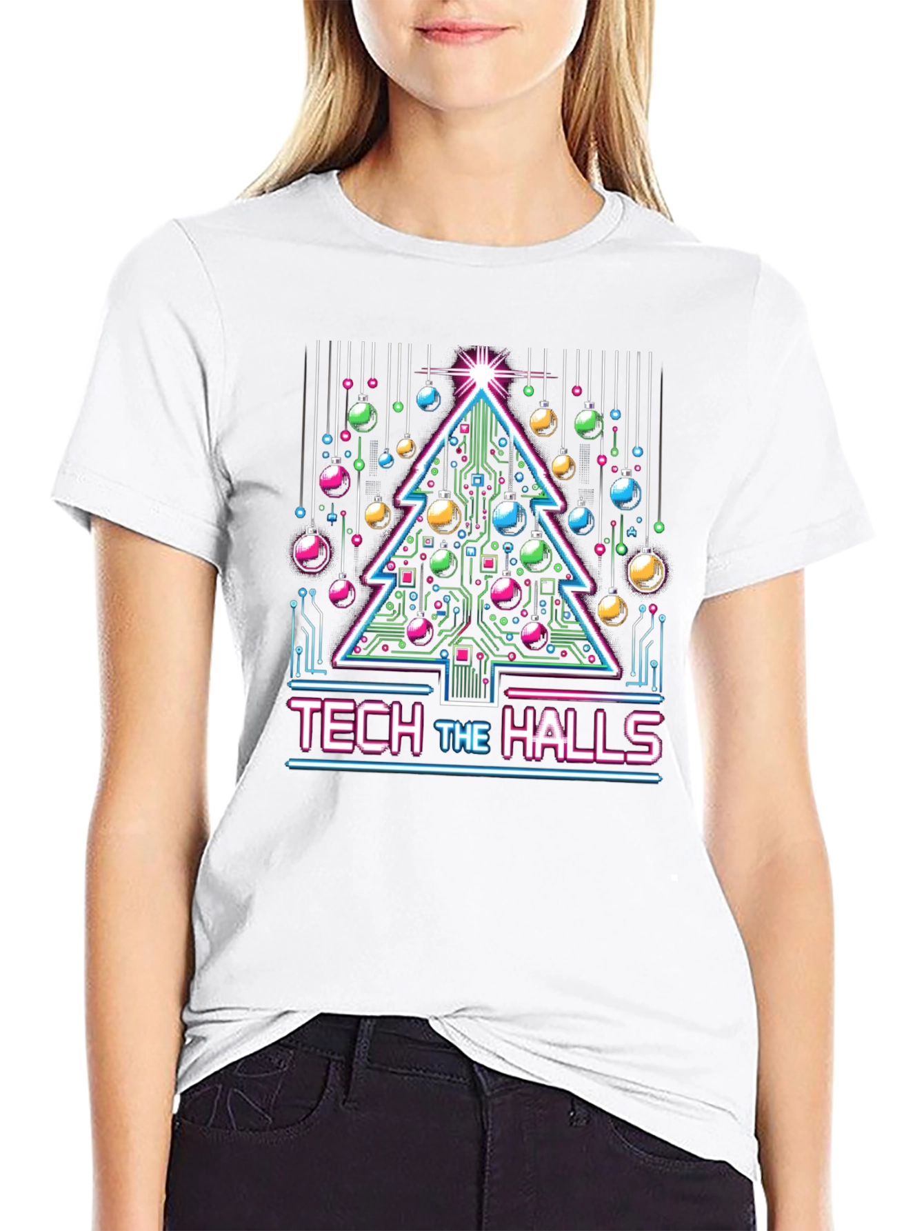 Tech the Halls Christmas T-Shirt - Circuit Board Tree