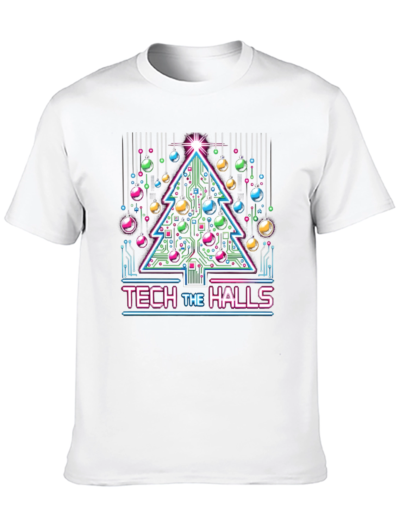 Tech the Halls Christmas T-Shirt - Circuit Board Tree