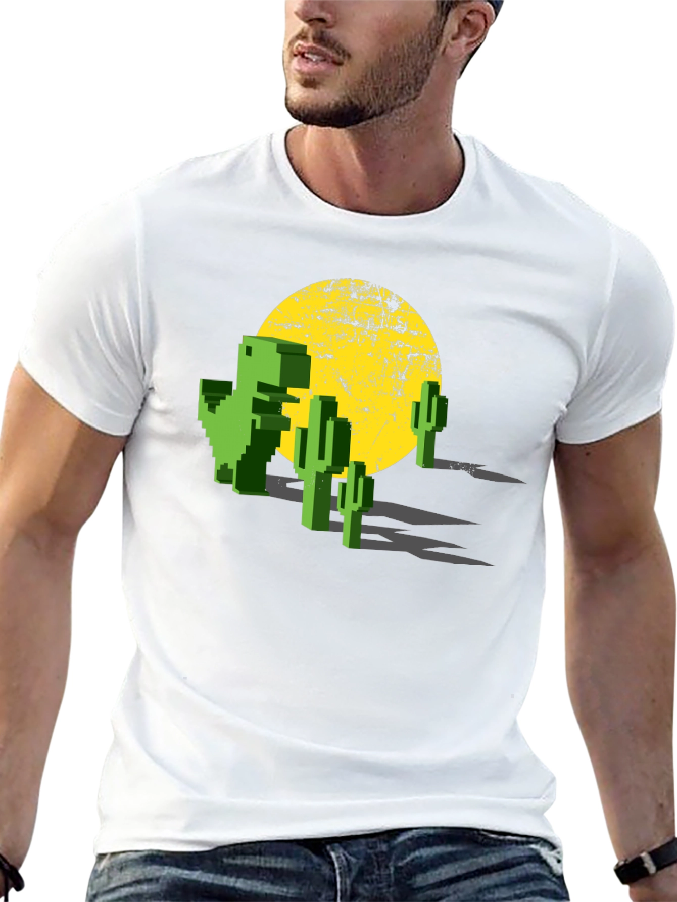 Retro Pixel Dinosaur T-Shirt - Gaming Tee