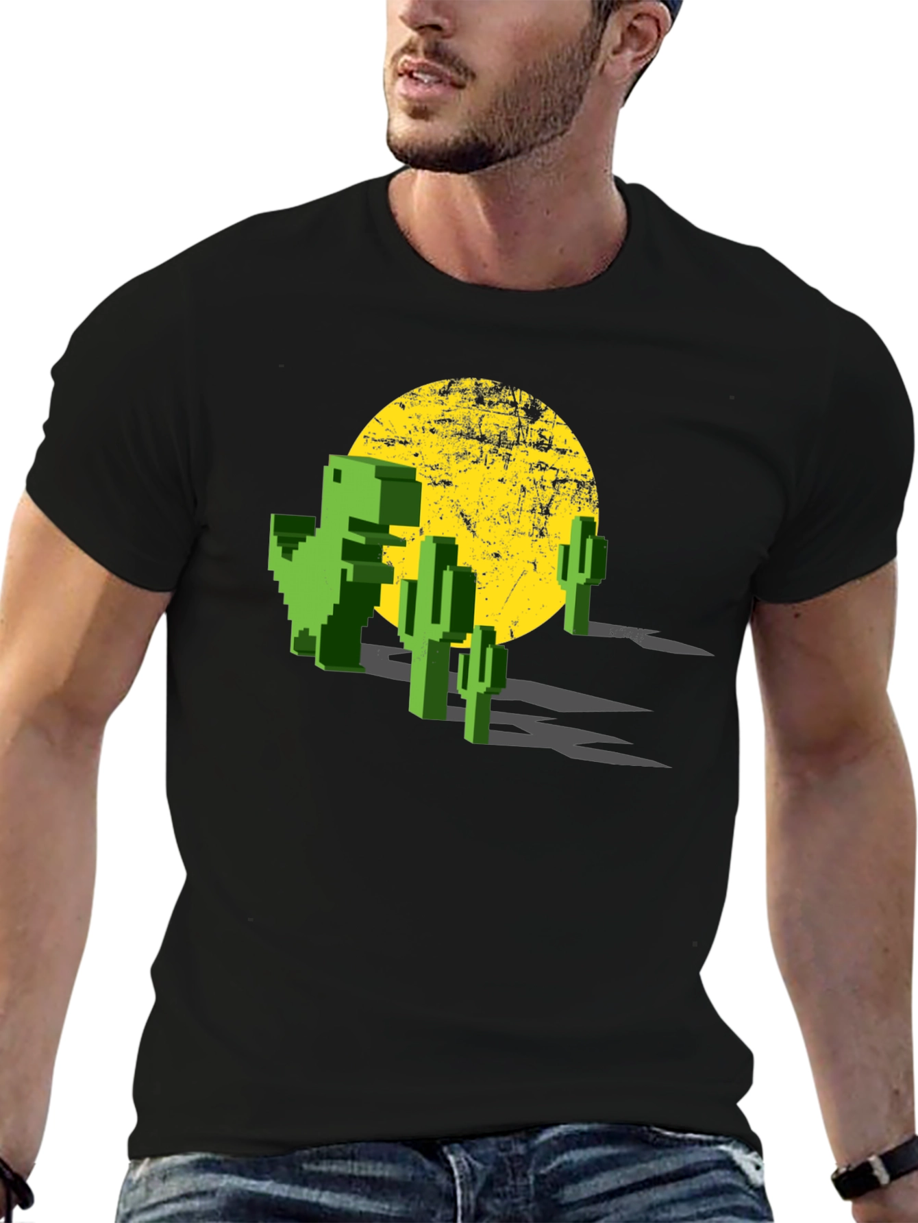 Retro Pixel Dinosaur T-Shirt - Gaming Tee