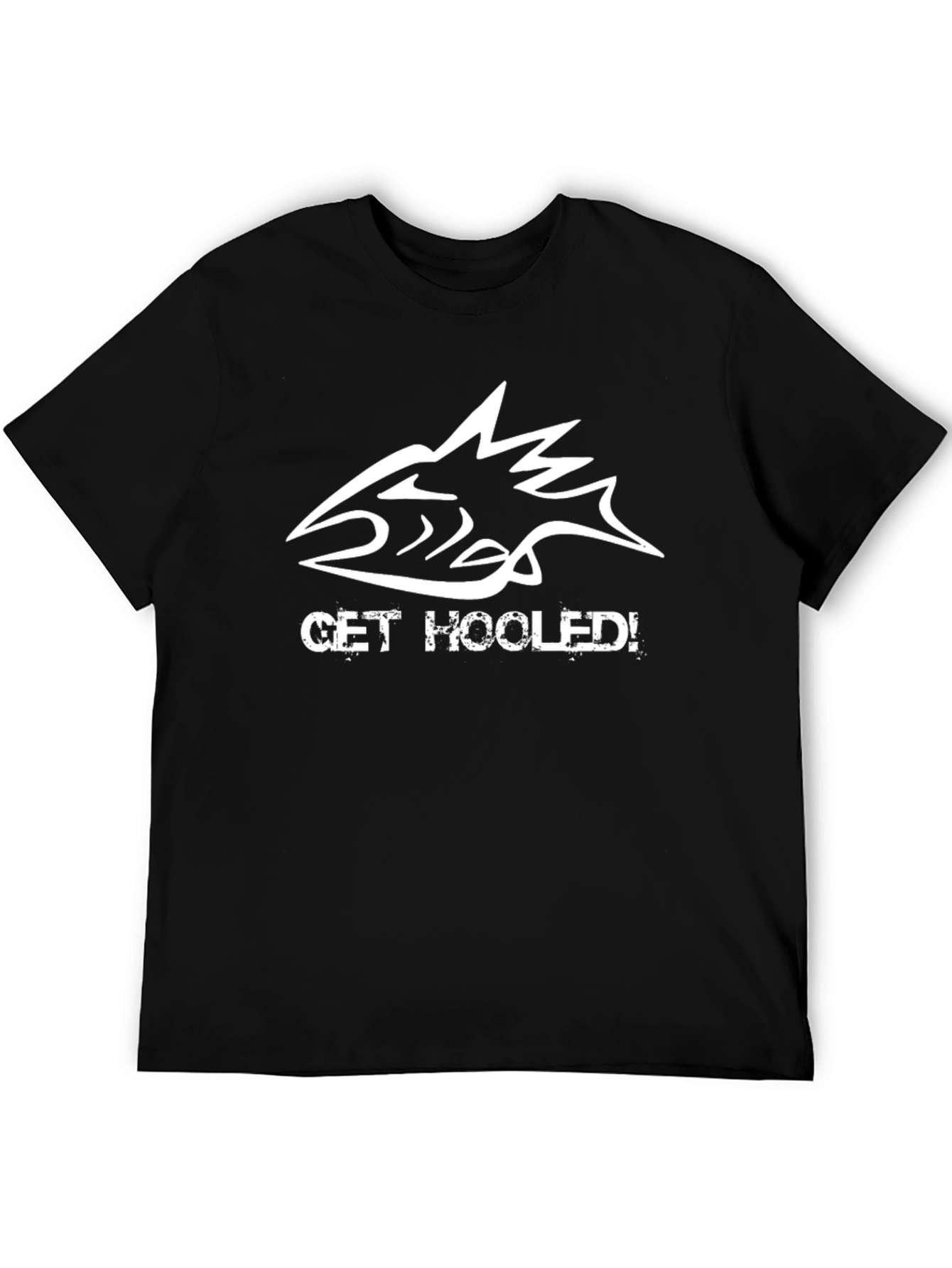 Get Hooked! Fishing Graphic Tee - Black
