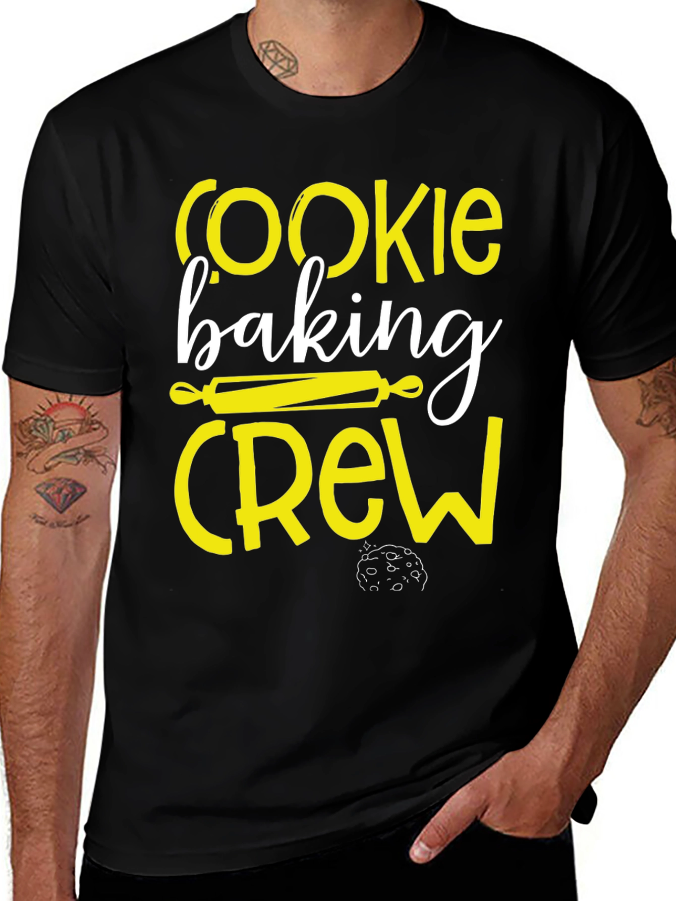 Cookie Baking Crew Black Graphic T-Shirt