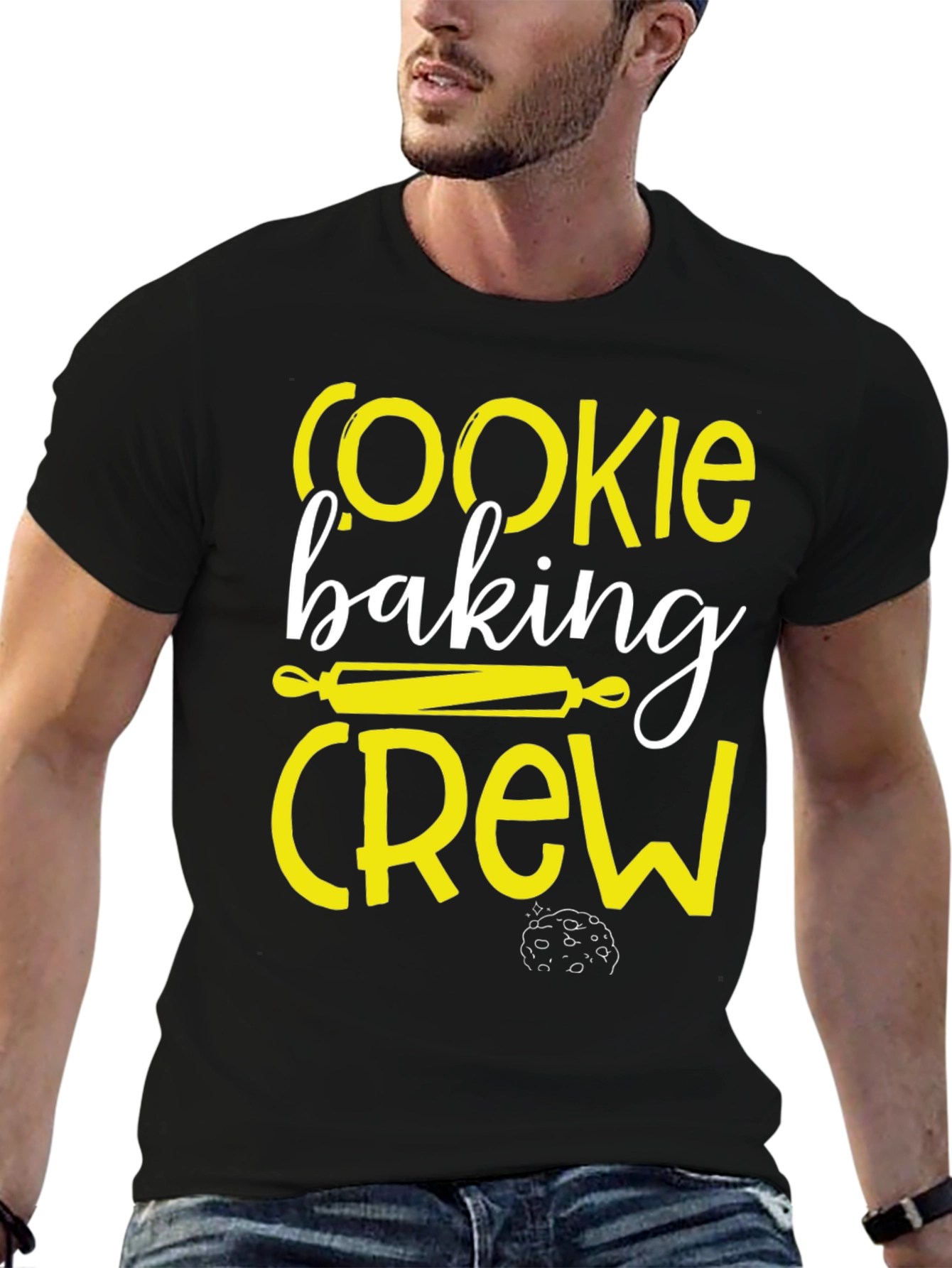 Cookie Baking Crew Black Graphic T-Shirt