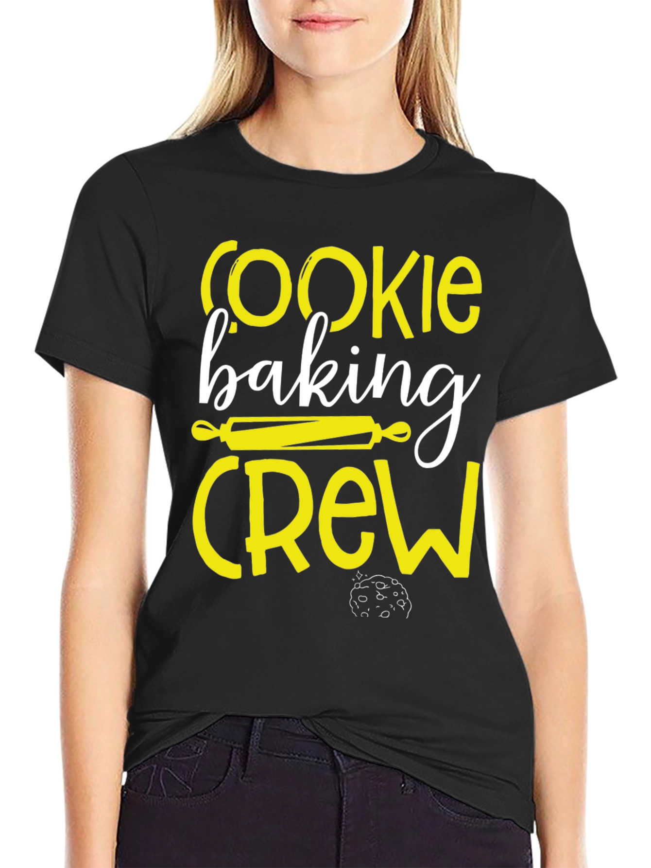 Cookie Baking Crew Black Graphic T-Shirt