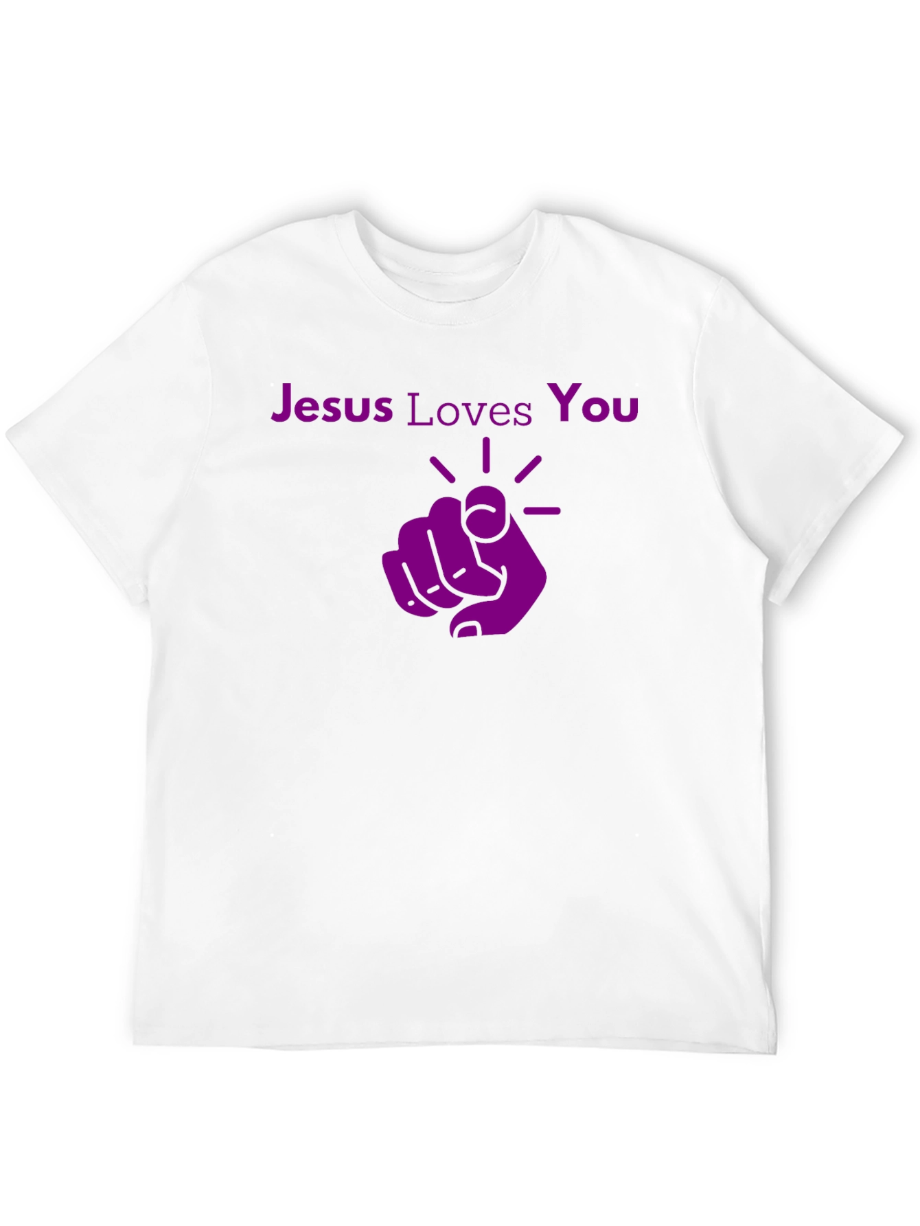 Jesus Loves You Graphic Tee - Pointing Finger Design