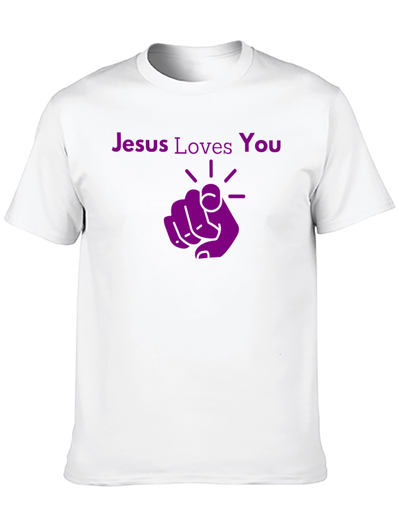 Jesus Loves You Graphic Tee - Pointing Finger Design