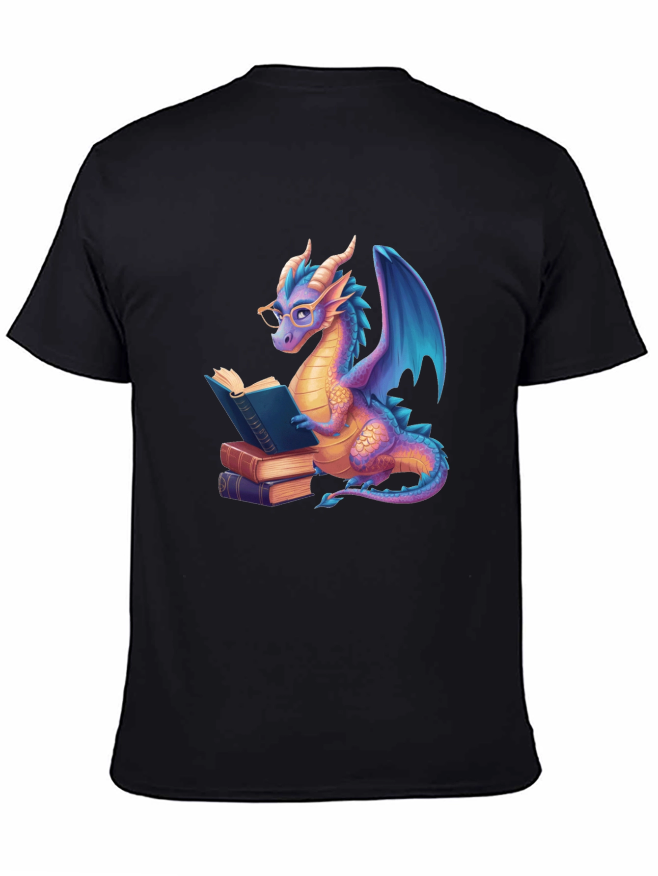 Reading Dragon Graphic Tee - Unisex Black T-Shirt