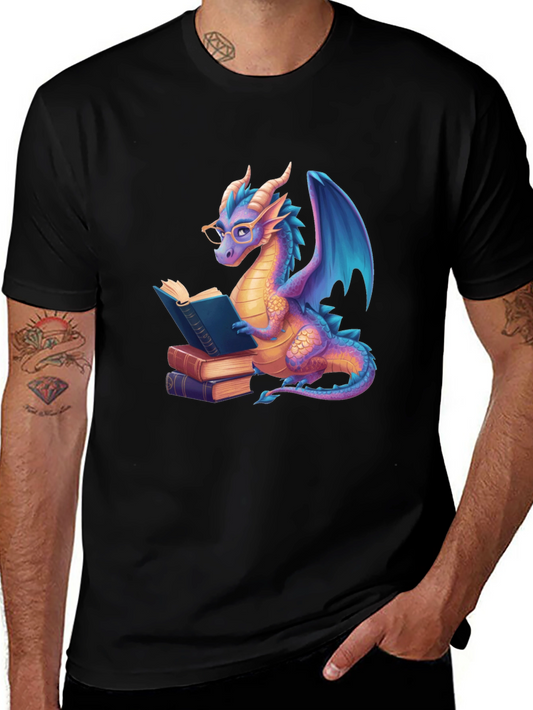 Reading Dragon Graphic Tee - Unisex Black T-Shirt