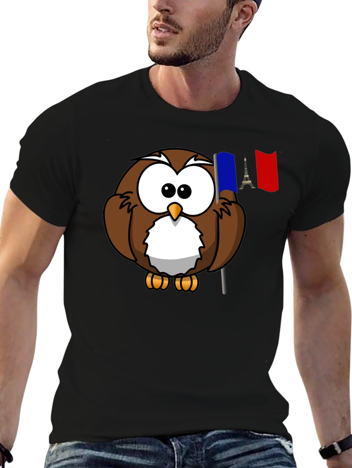 Owl Holding French Flag T-Shirt