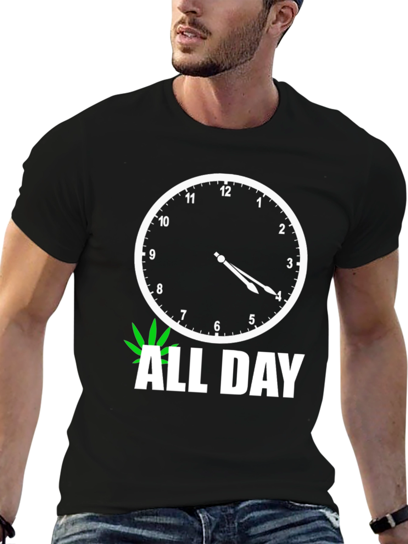 420 All Day Black Graphic Tee