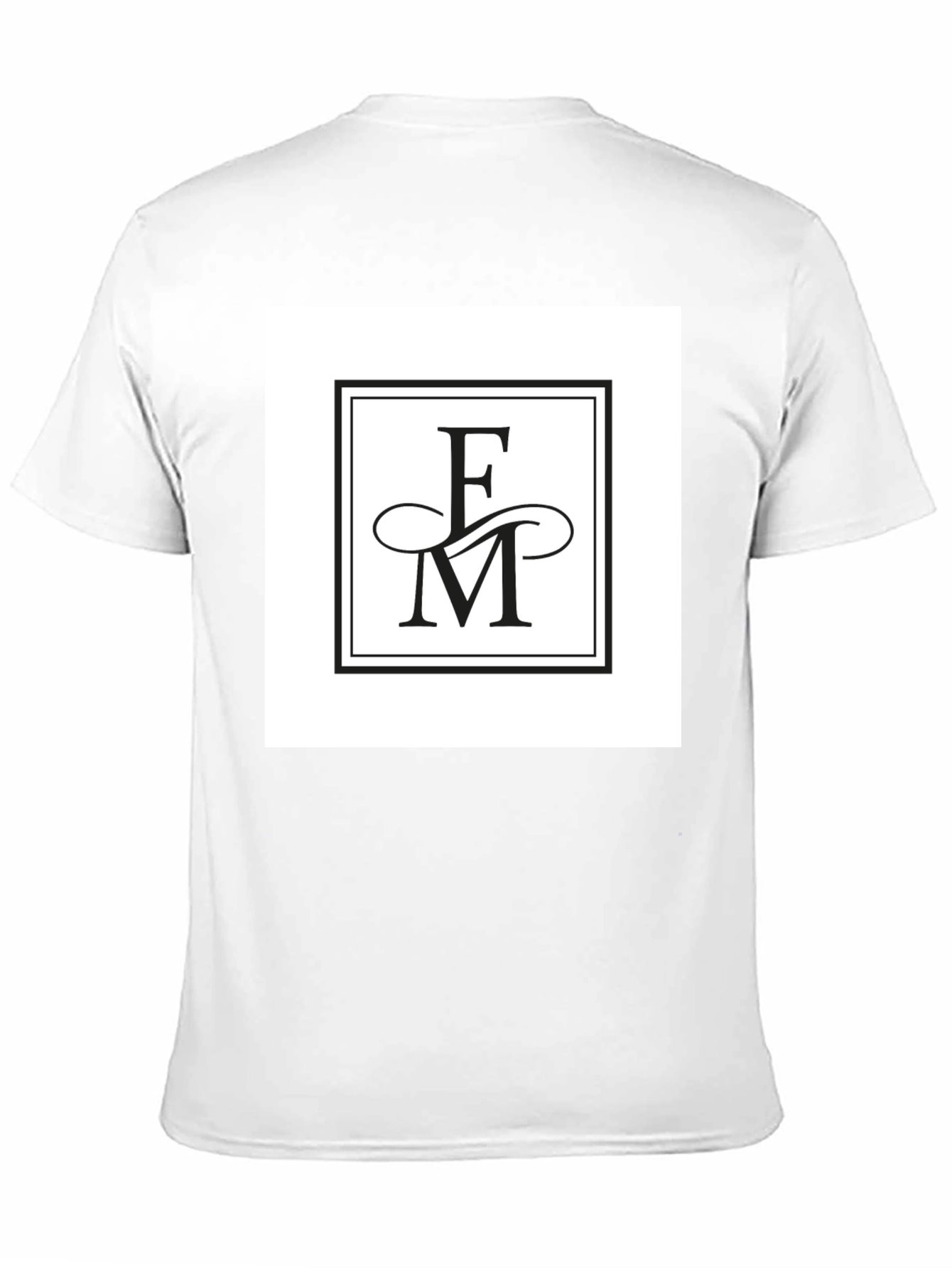 Elegant FM Initial Logo Black T-Shirt