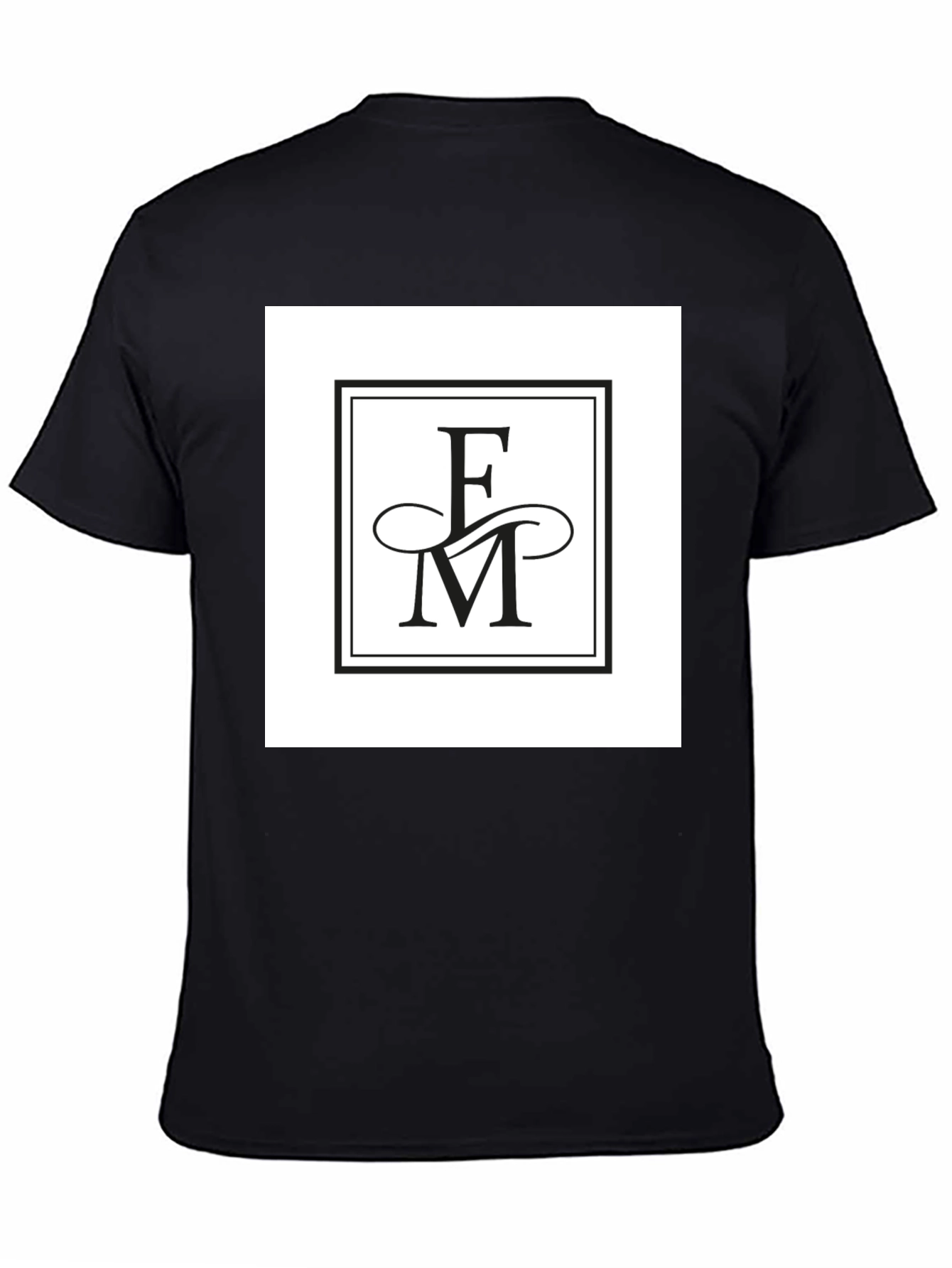 Elegant FM Initial Logo Black T-Shirt