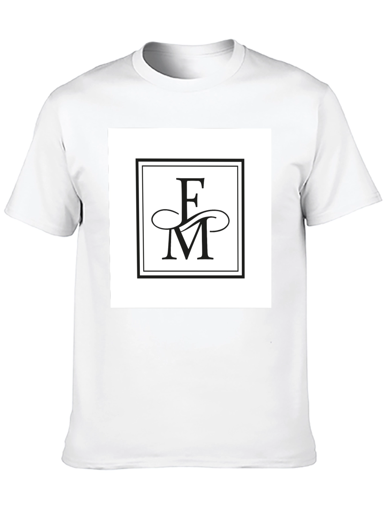 Elegant FM Initial Logo Black T-Shirt