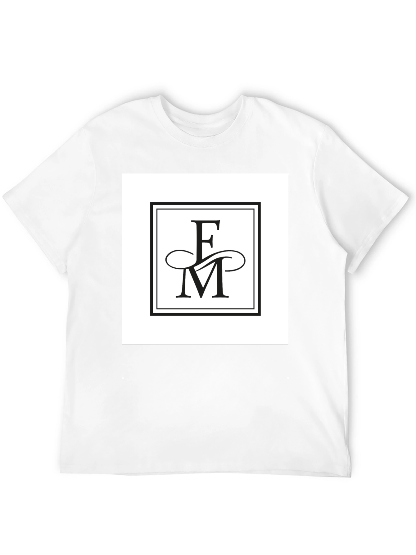 Elegant FM Initial Logo Black T-Shirt