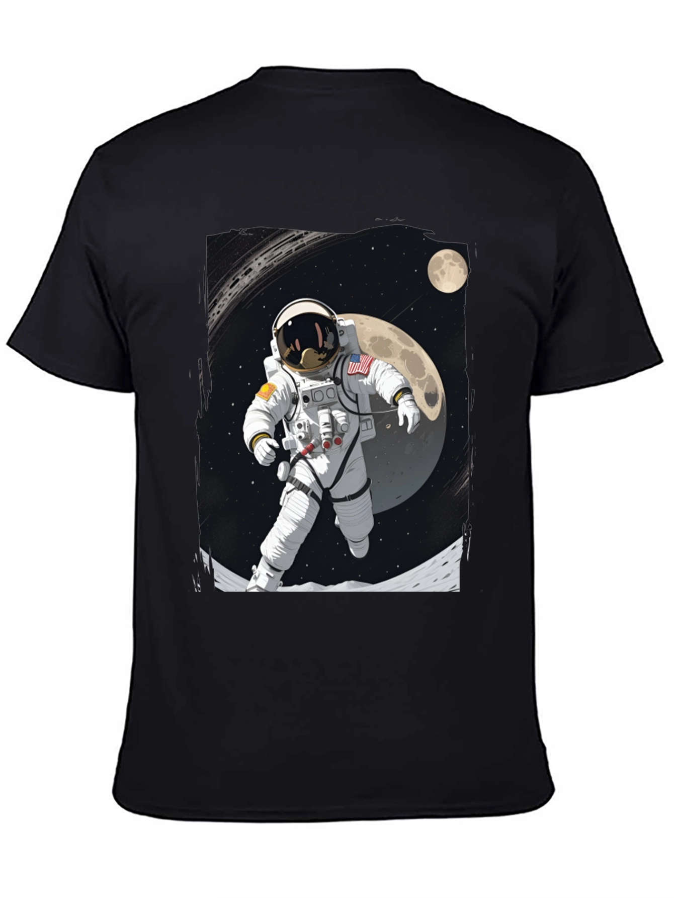 Astronaut Moonwalk Graphic Tee - Black