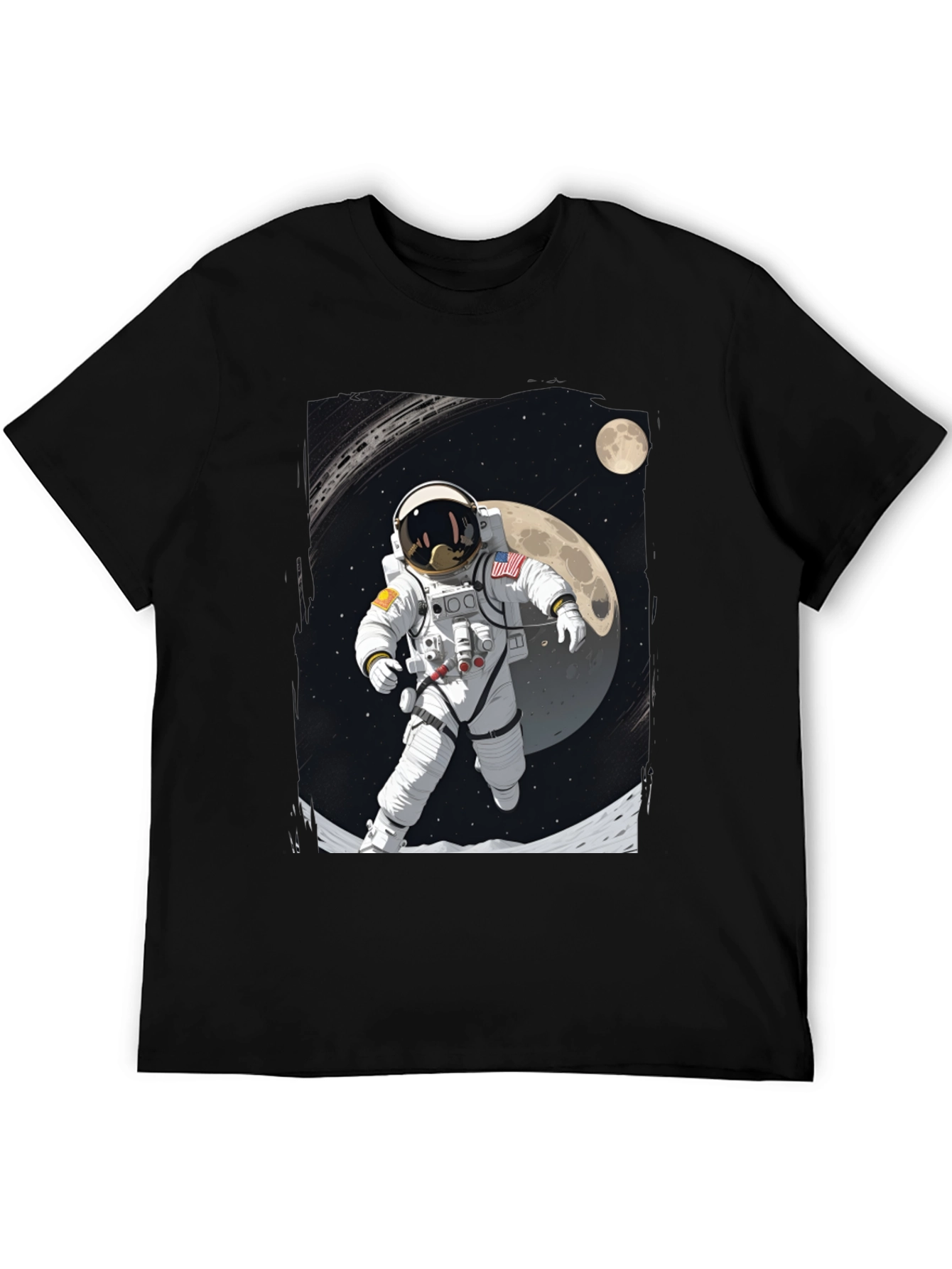 Astronaut Moonwalk Graphic Tee - Black