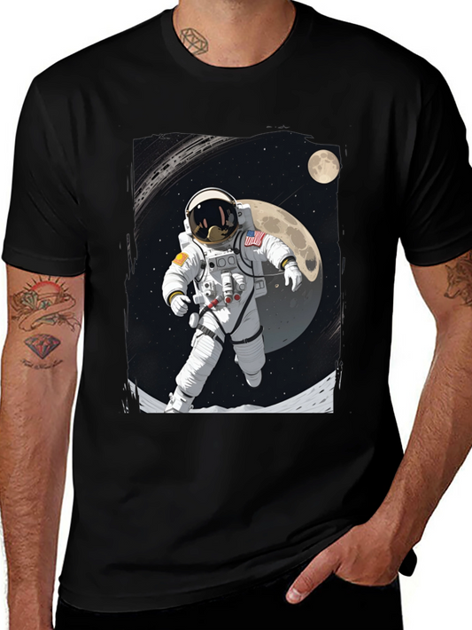 Astronaut Moonwalk Graphic Tee - Black