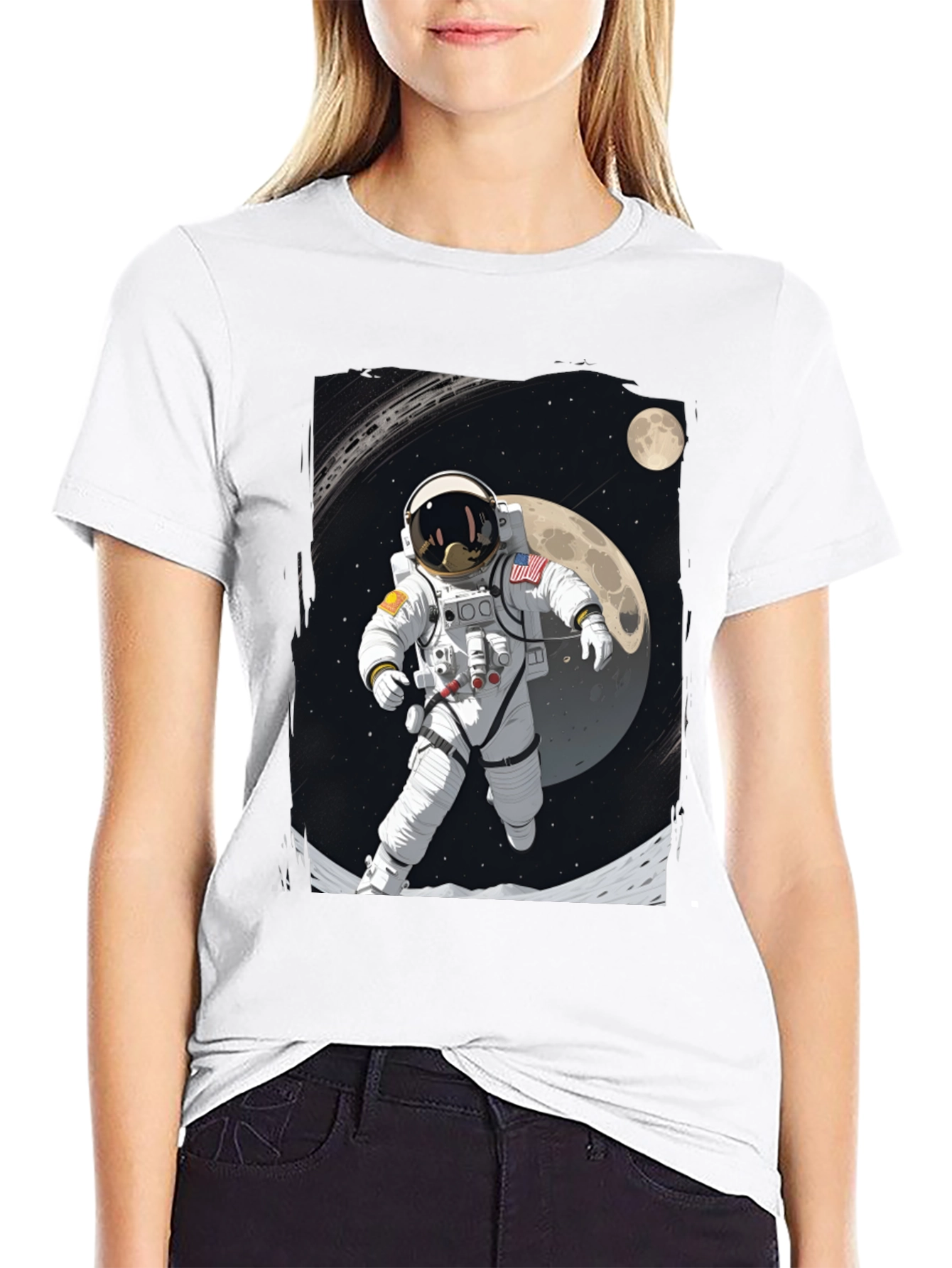 Astronaut Moonwalk Graphic Tee - Black