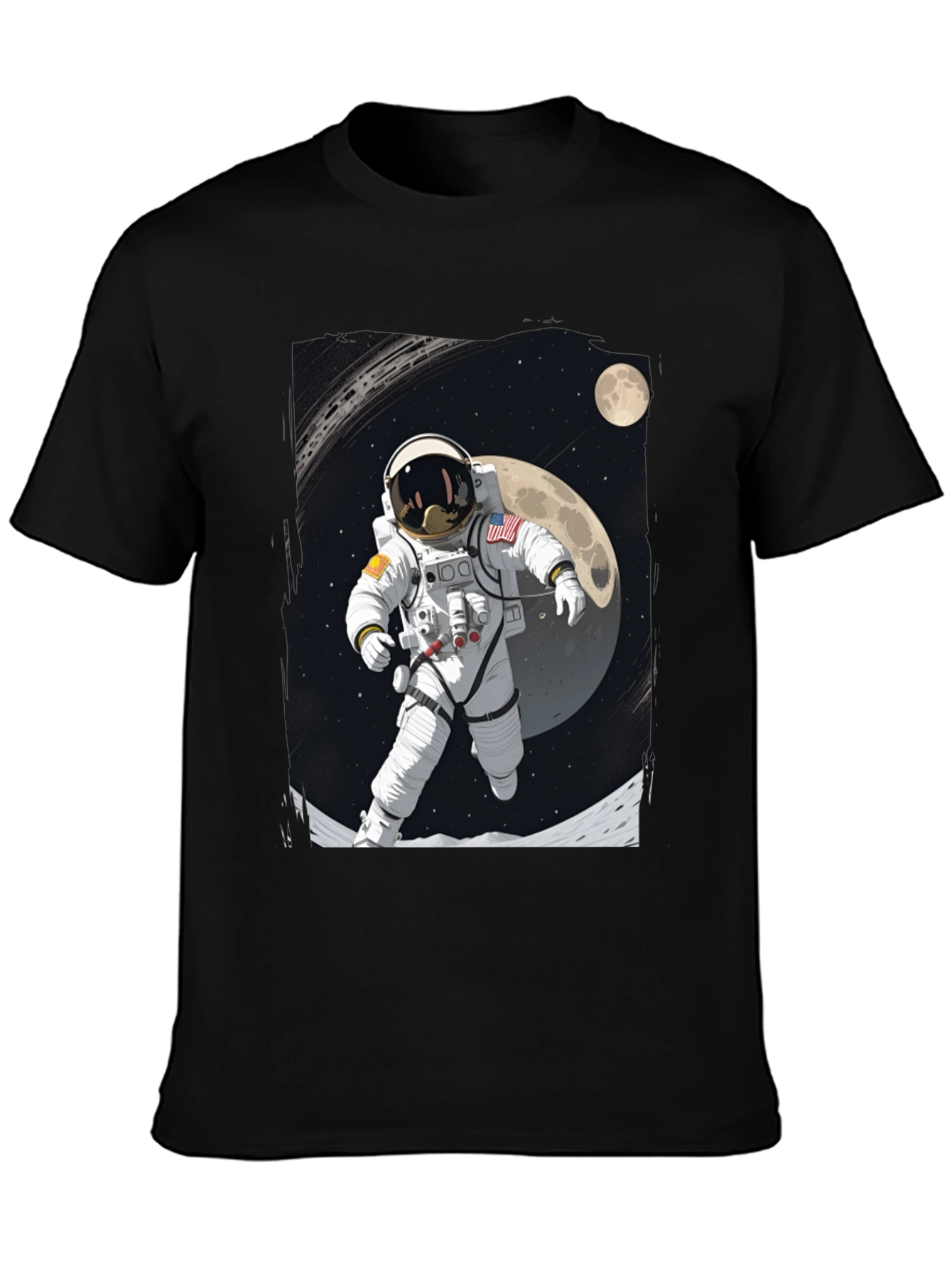 Astronaut Moonwalk Graphic Tee - Black