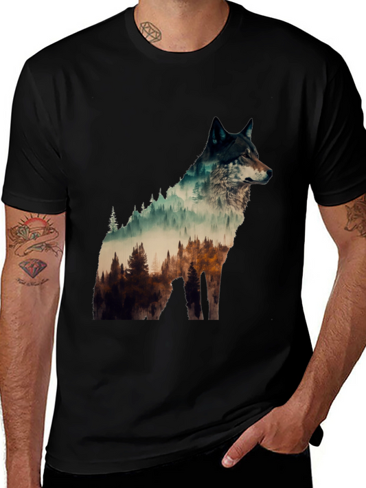 Wolf Forest Graphic Tee - Nature Lovers T-Shirt