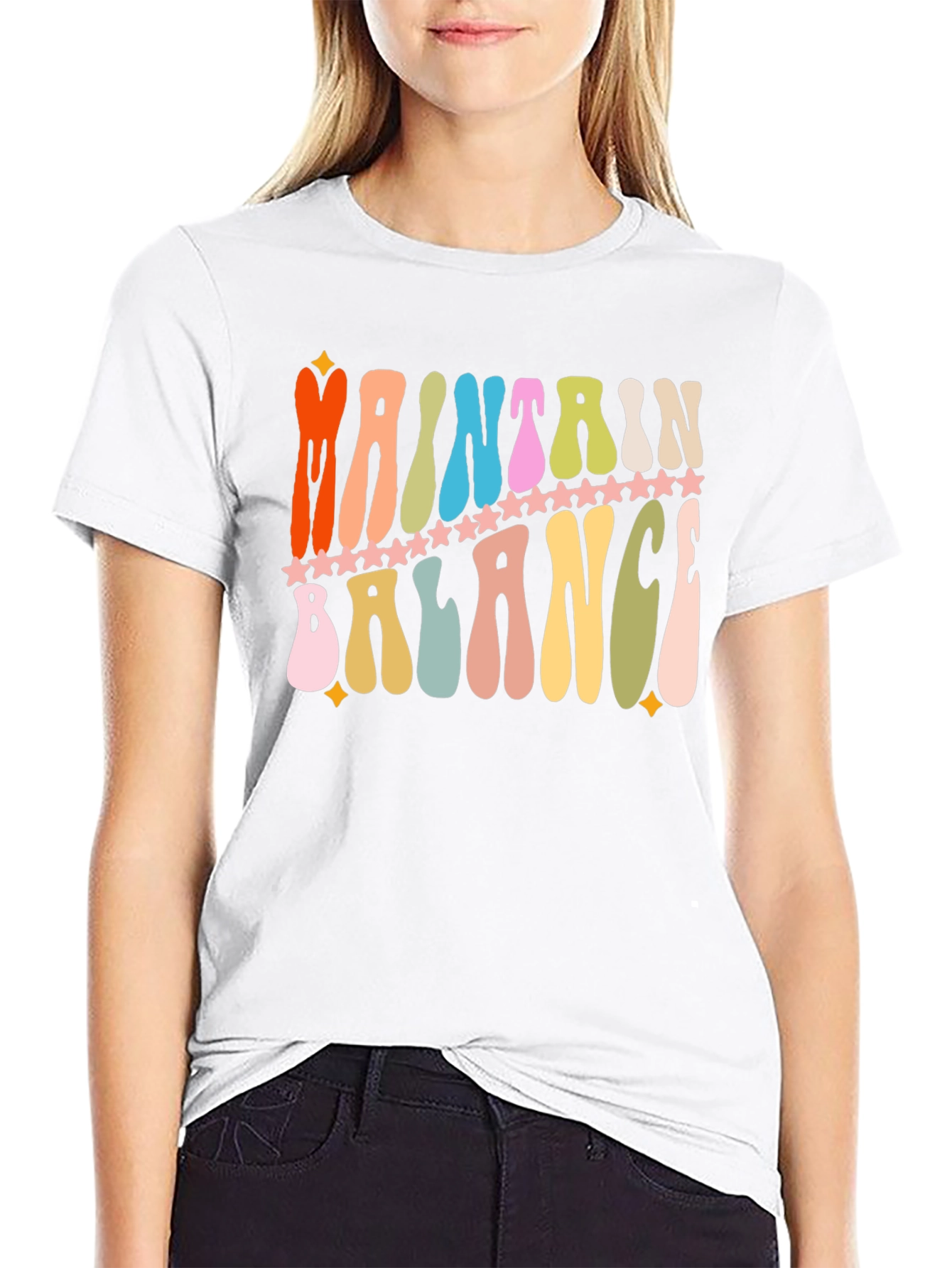 Maintain Balance Retro Graphic T-Shirt