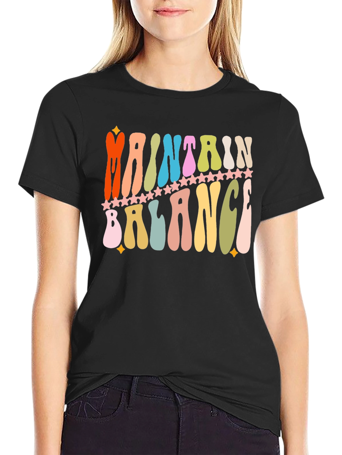 Maintain Balance Retro Graphic T-Shirt