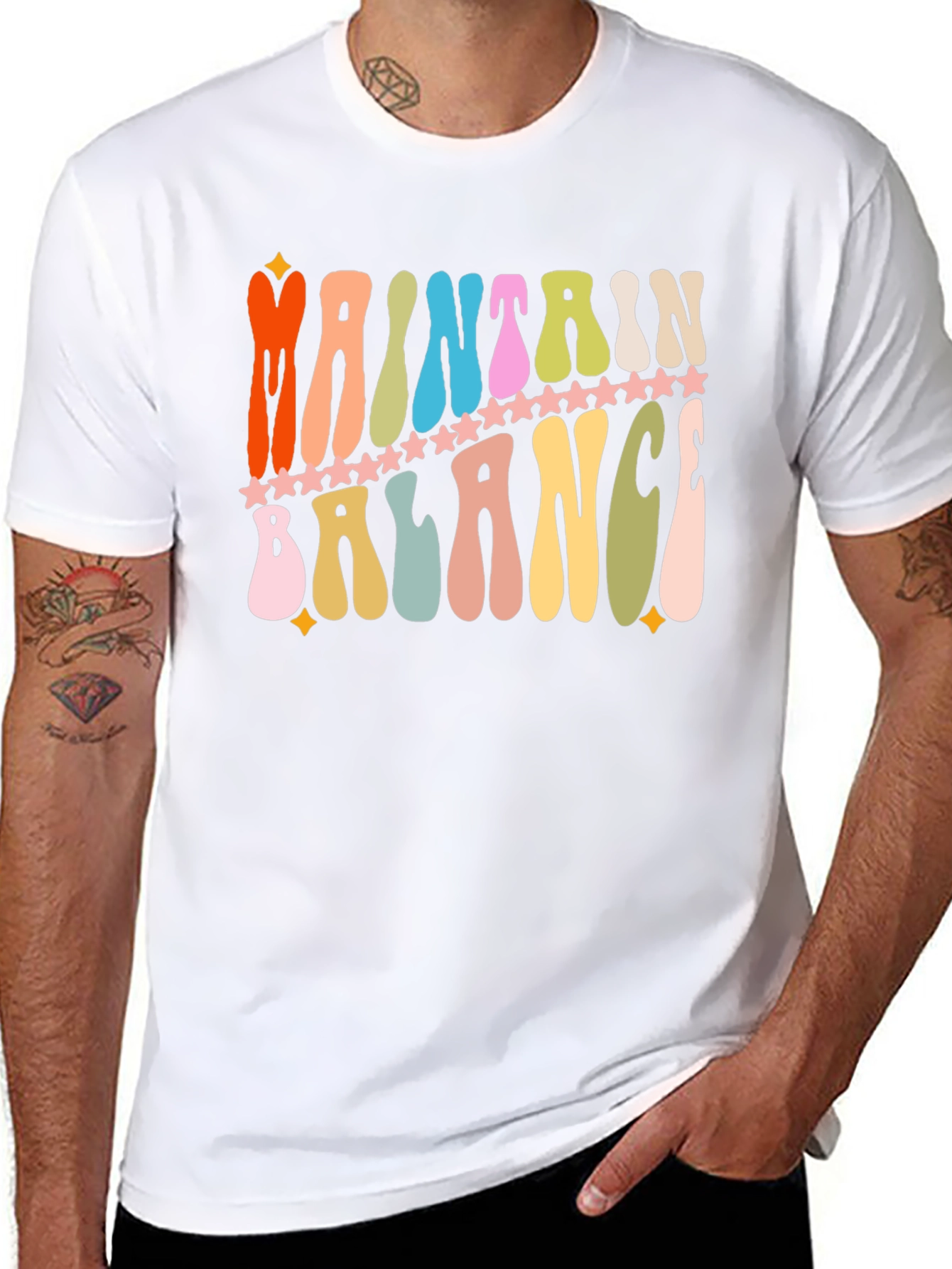 Maintain Balance Retro Graphic T-Shirt