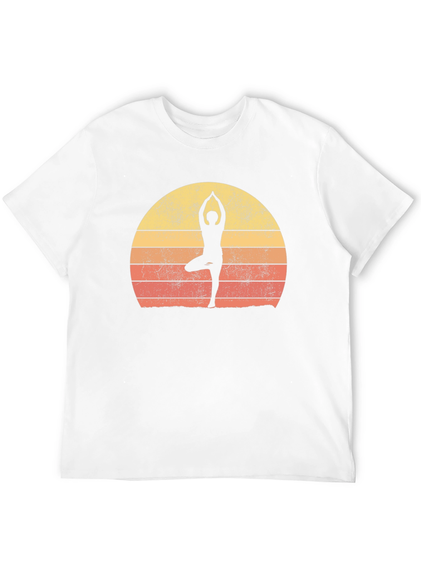 Yoga Silhouette Retro Sunset Graphic T-Shirt
