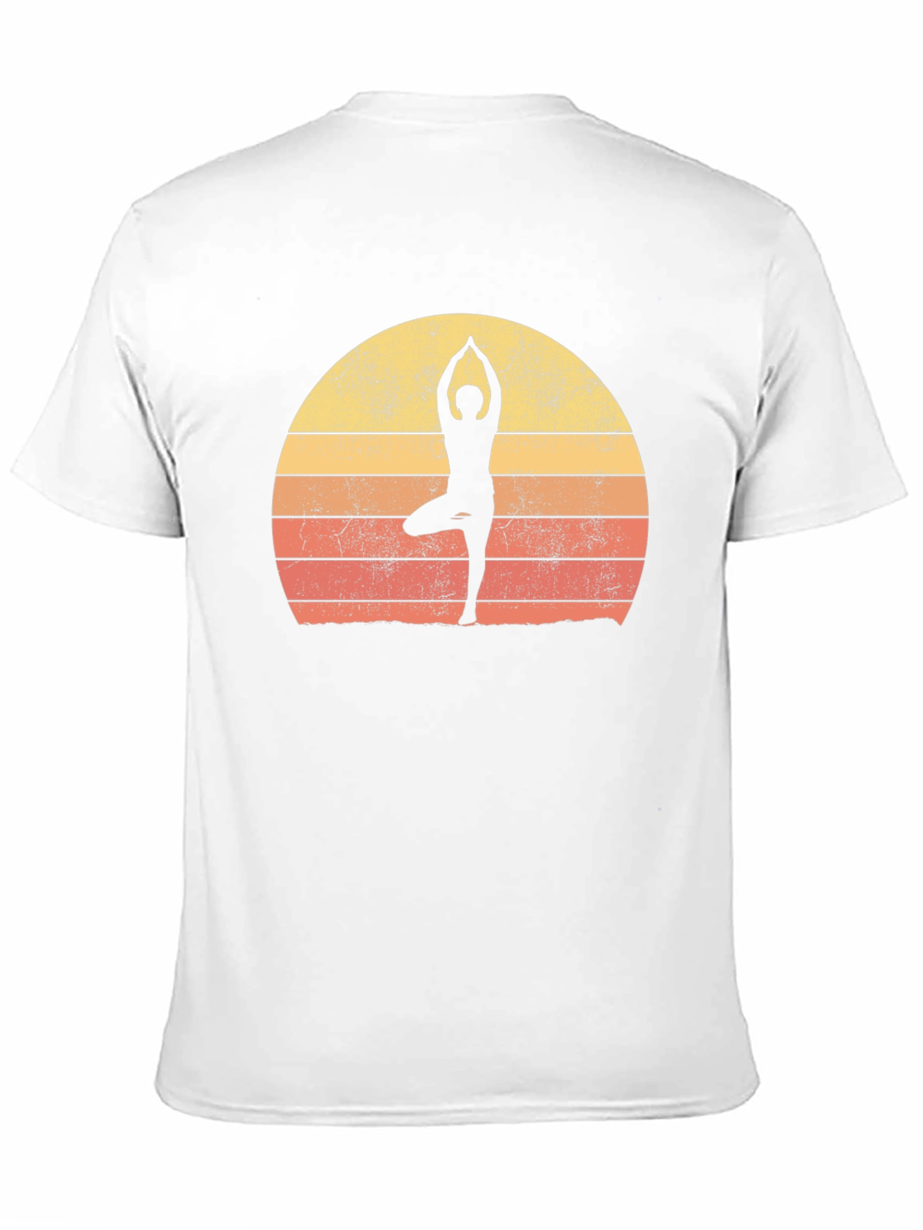 Yoga Silhouette Retro Sunset Graphic T-Shirt