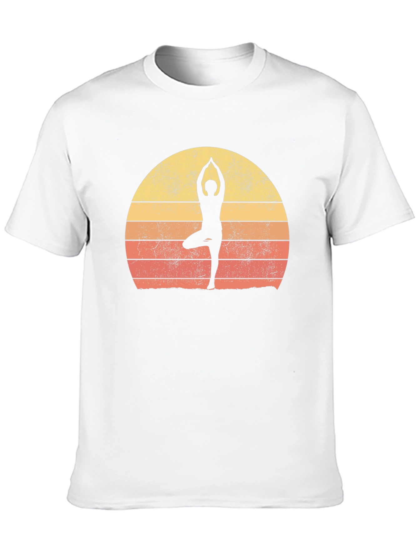 Yoga Silhouette Retro Sunset Graphic T-Shirt