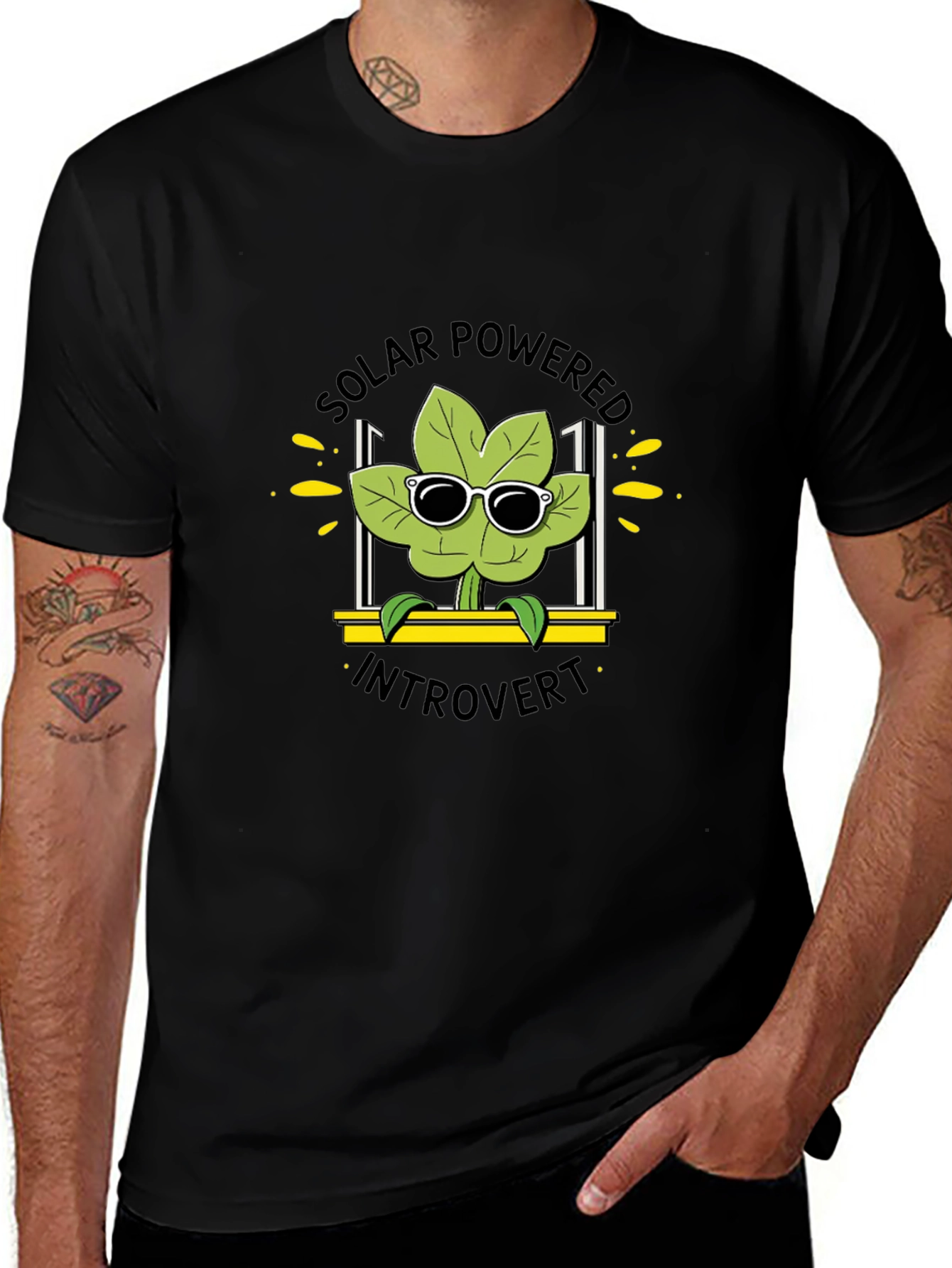 Solar Powered Introvert T-Shirt Black