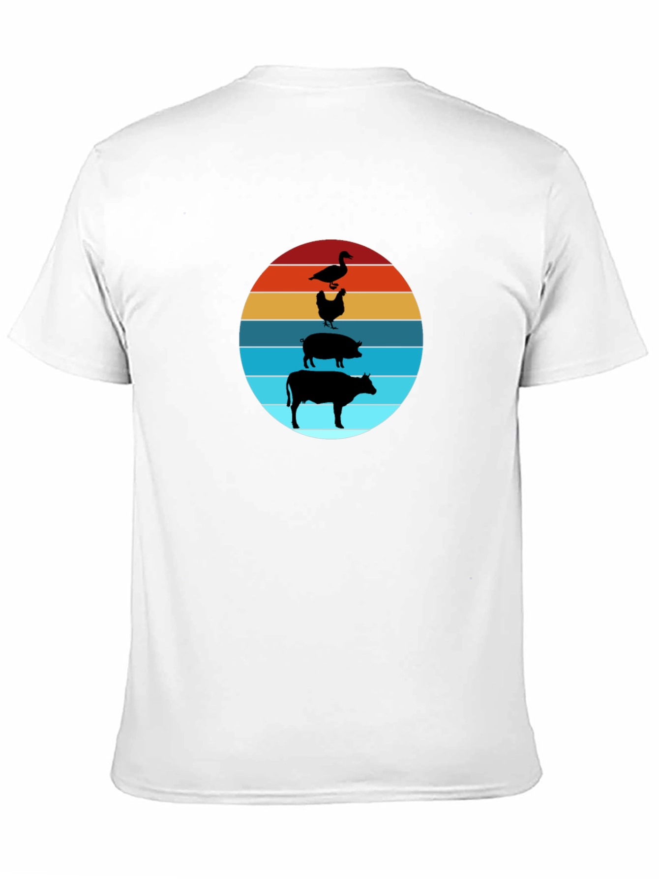 Farm Animal Sunset Tee - Black Cotton T-Shirt