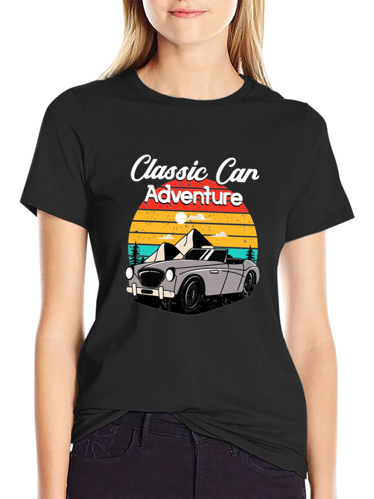 Classic Car Adventure T-Shirt - Retro Design