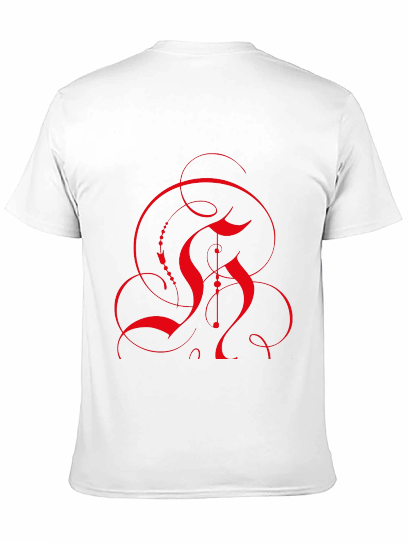 Abstract Red Design Black T-Shirt