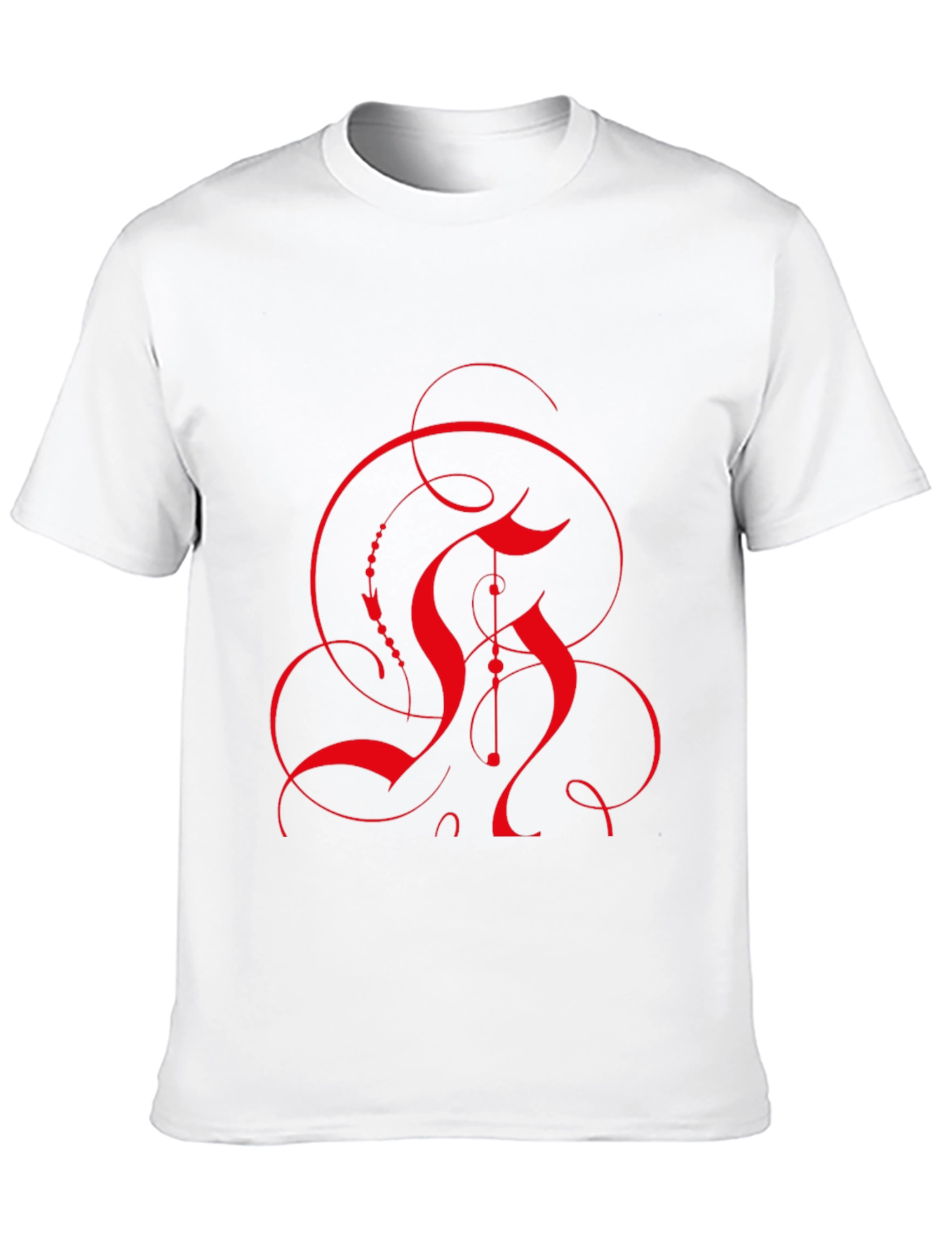 Abstract Red Design Black T-Shirt