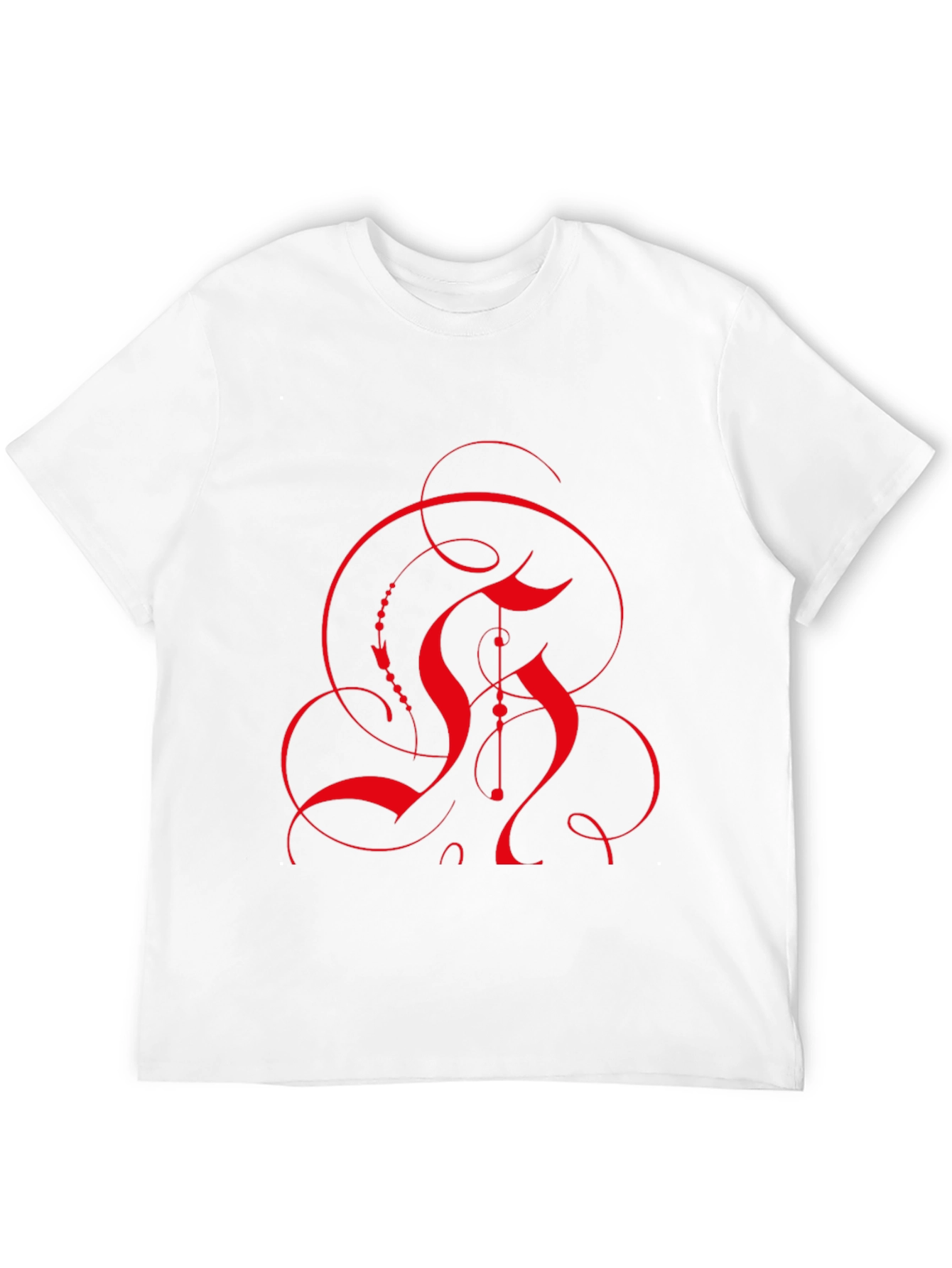 Abstract Red Design Black T-Shirt