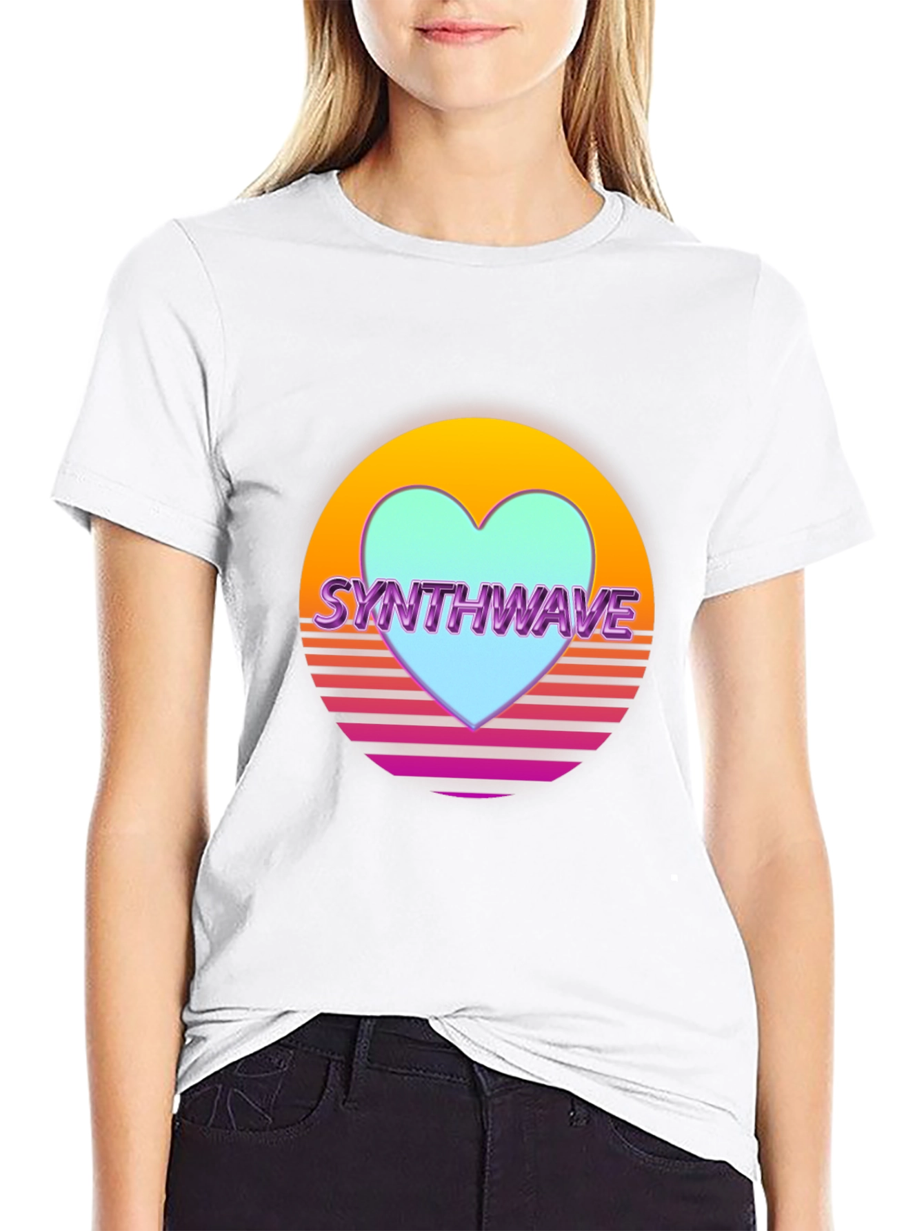 Synthwave Heart Retro T-Shirt