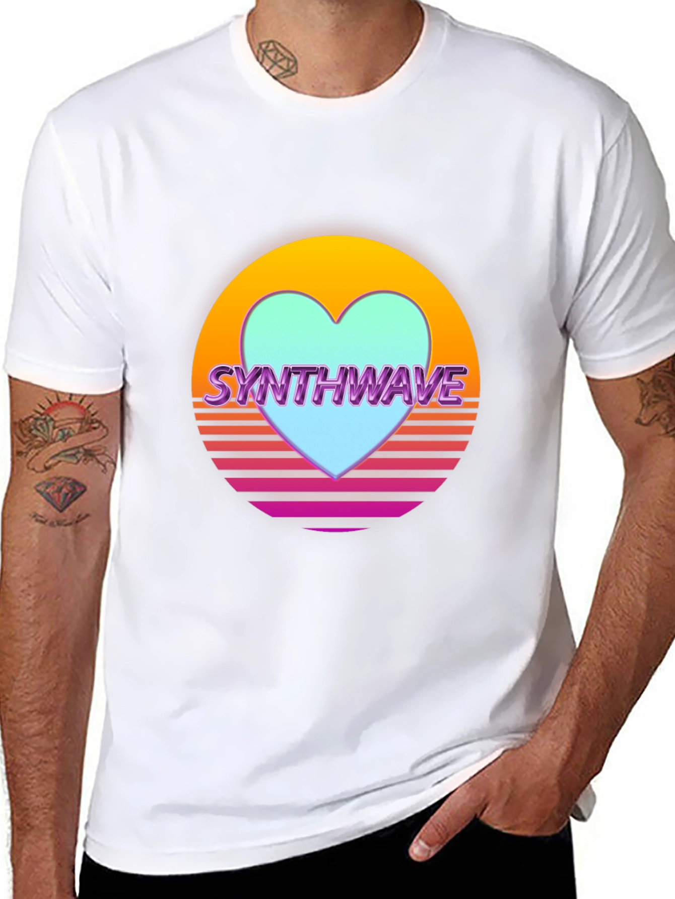 Synthwave Heart Retro T-Shirt