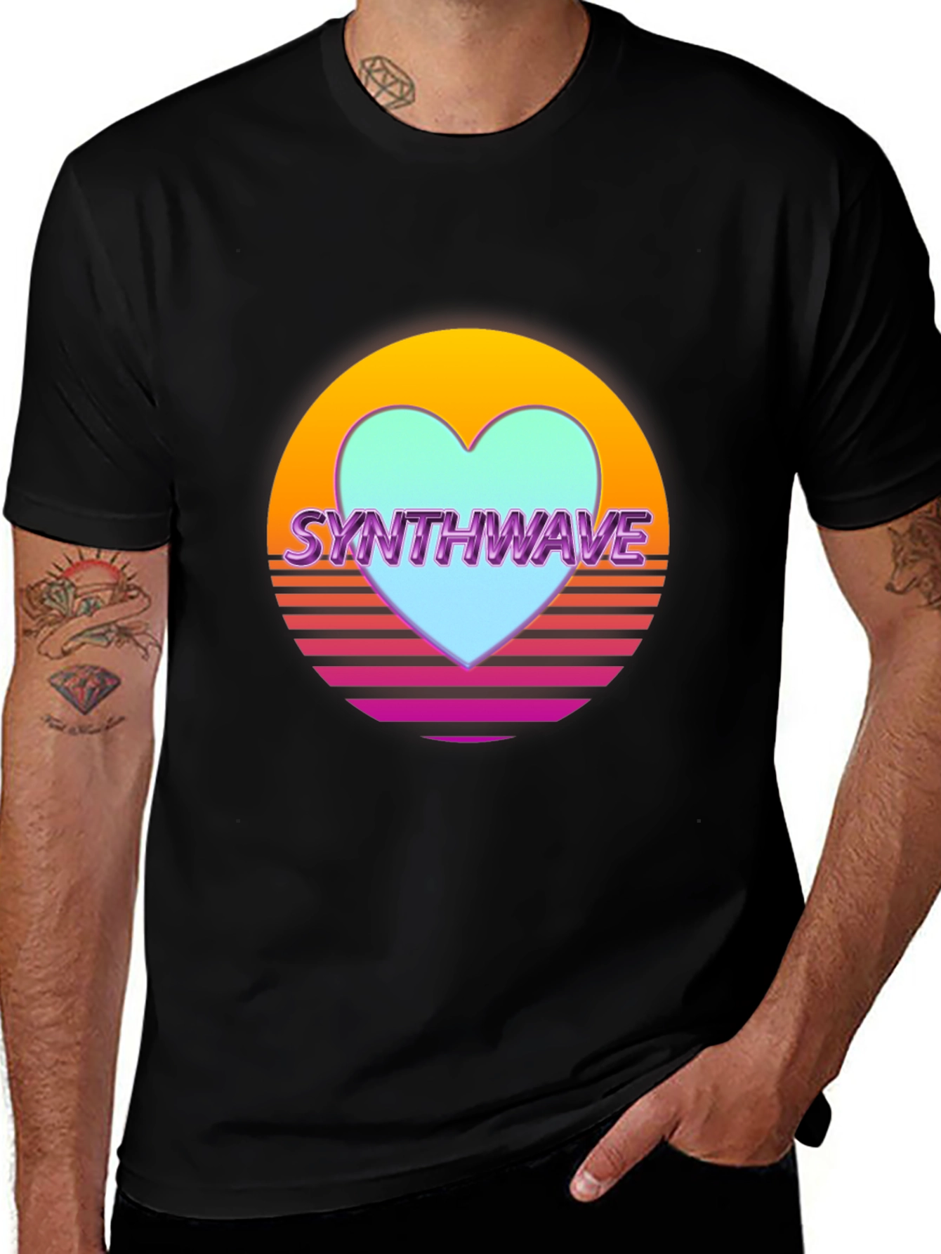 Synthwave Heart Retro T-Shirt